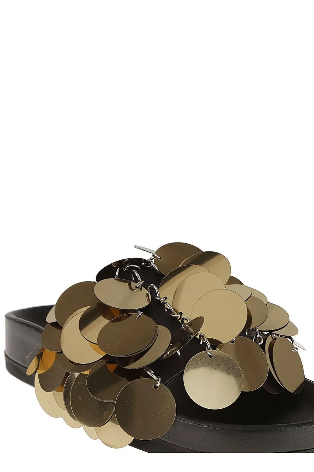 Paco Rabanne Sequin-Embellished Logo Printed Slides