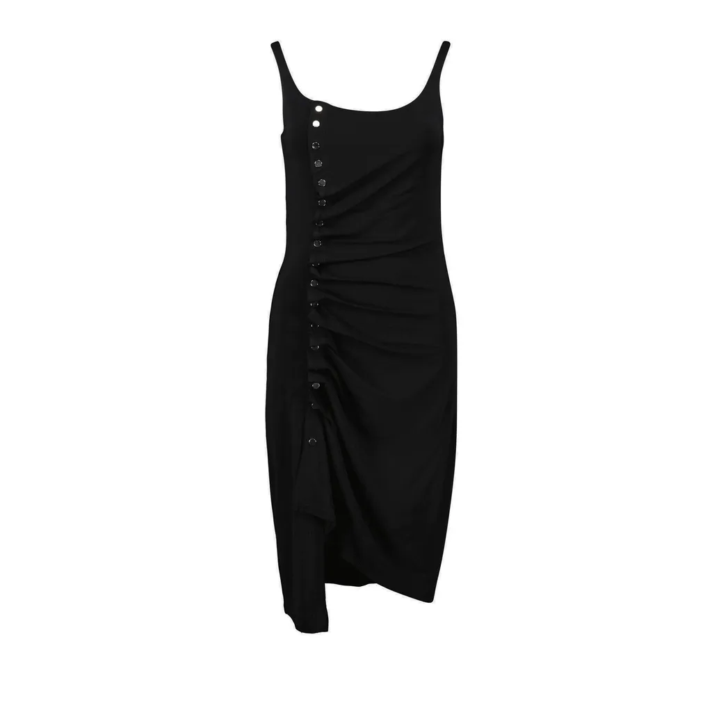 Paco Rabanne Asymmetric Hem Draped Mini Dress