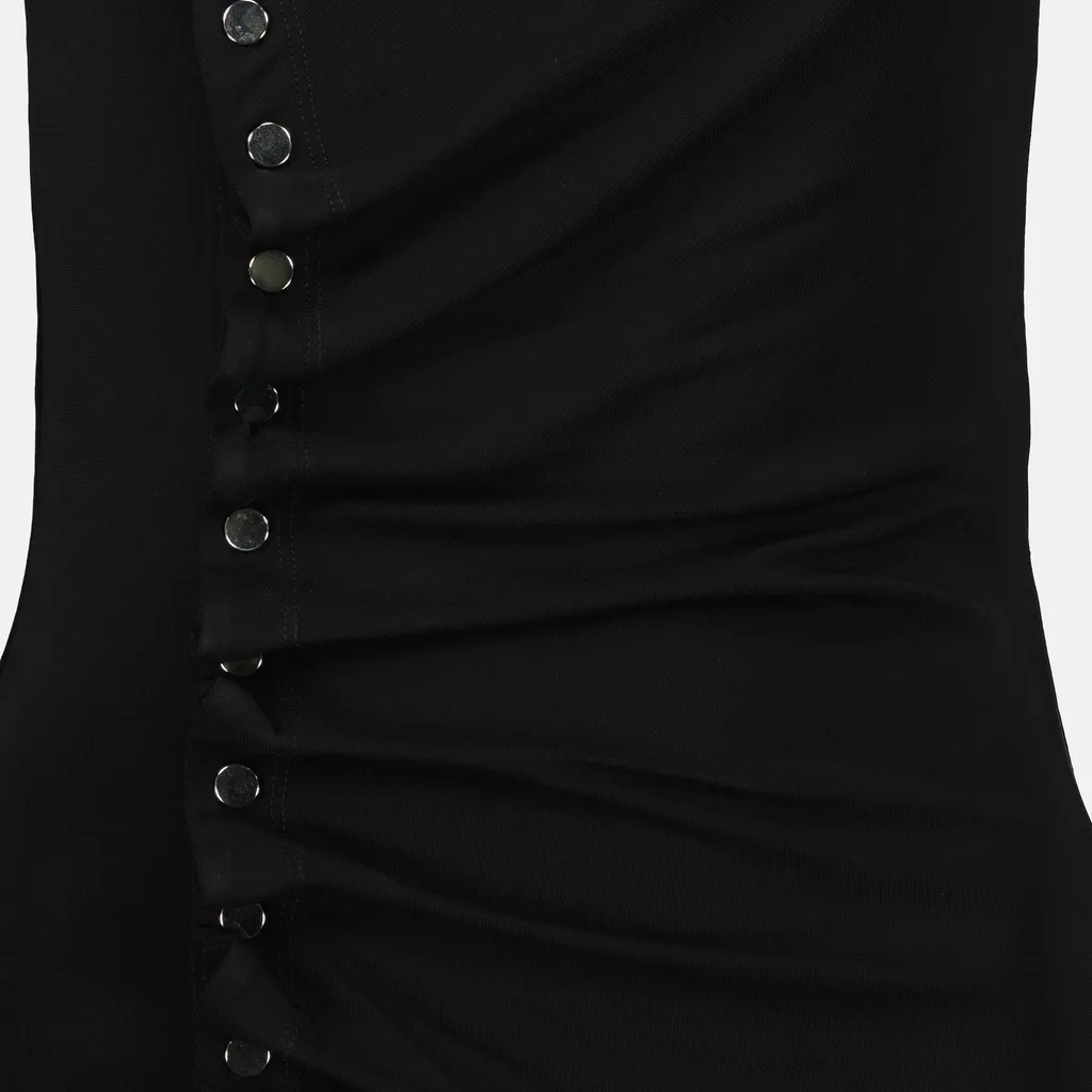 Paco Rabanne Asymmetric Hem Draped Mini Dress