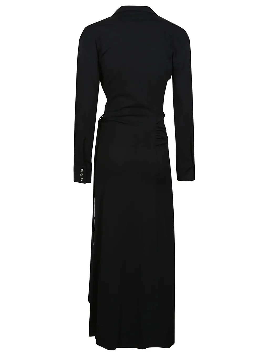 Paco Rabanne Ruched Straight Hem Wrap Dress