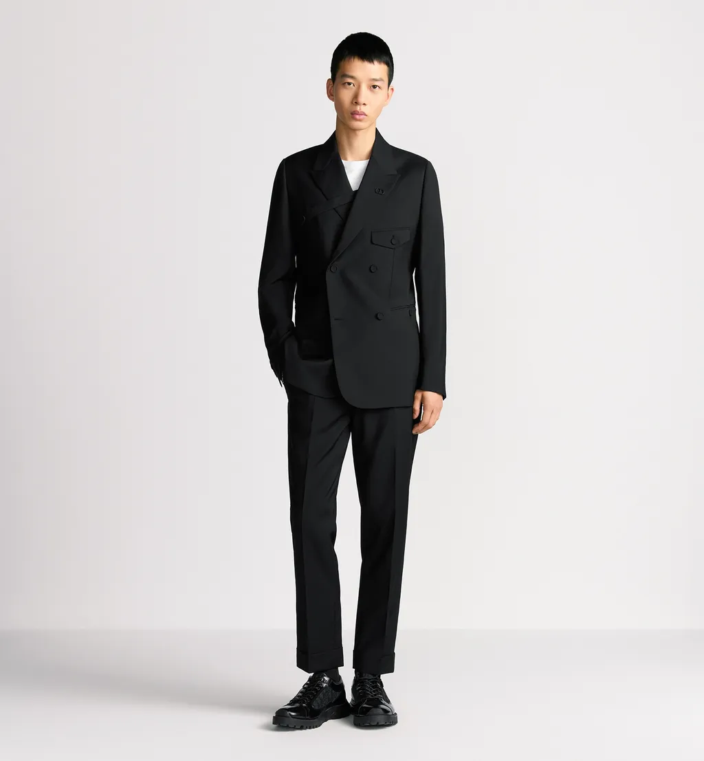 Double-Breasted Jacket With Buttoned Strap