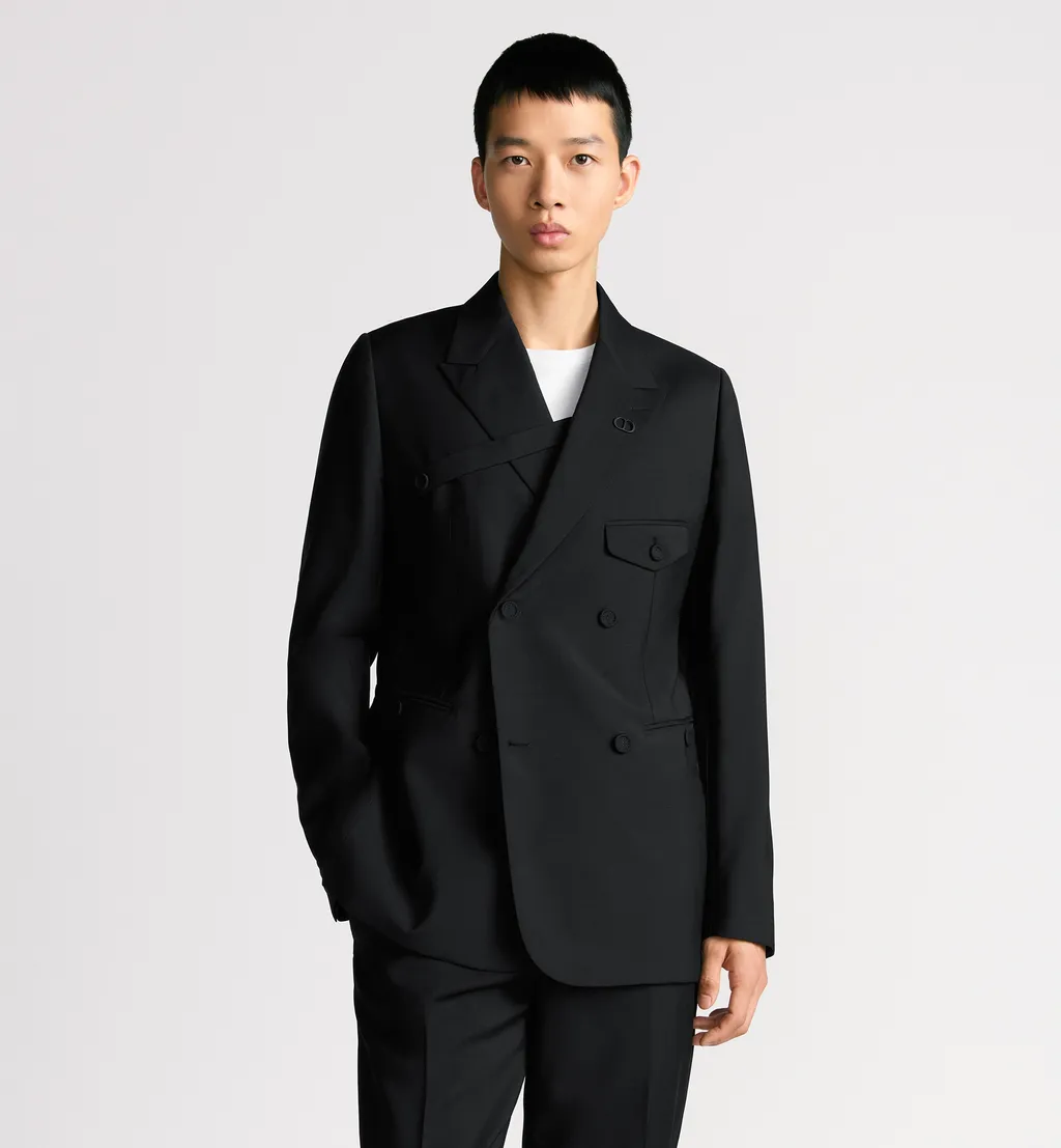 Double-Breasted Jacket With Buttoned Strap
