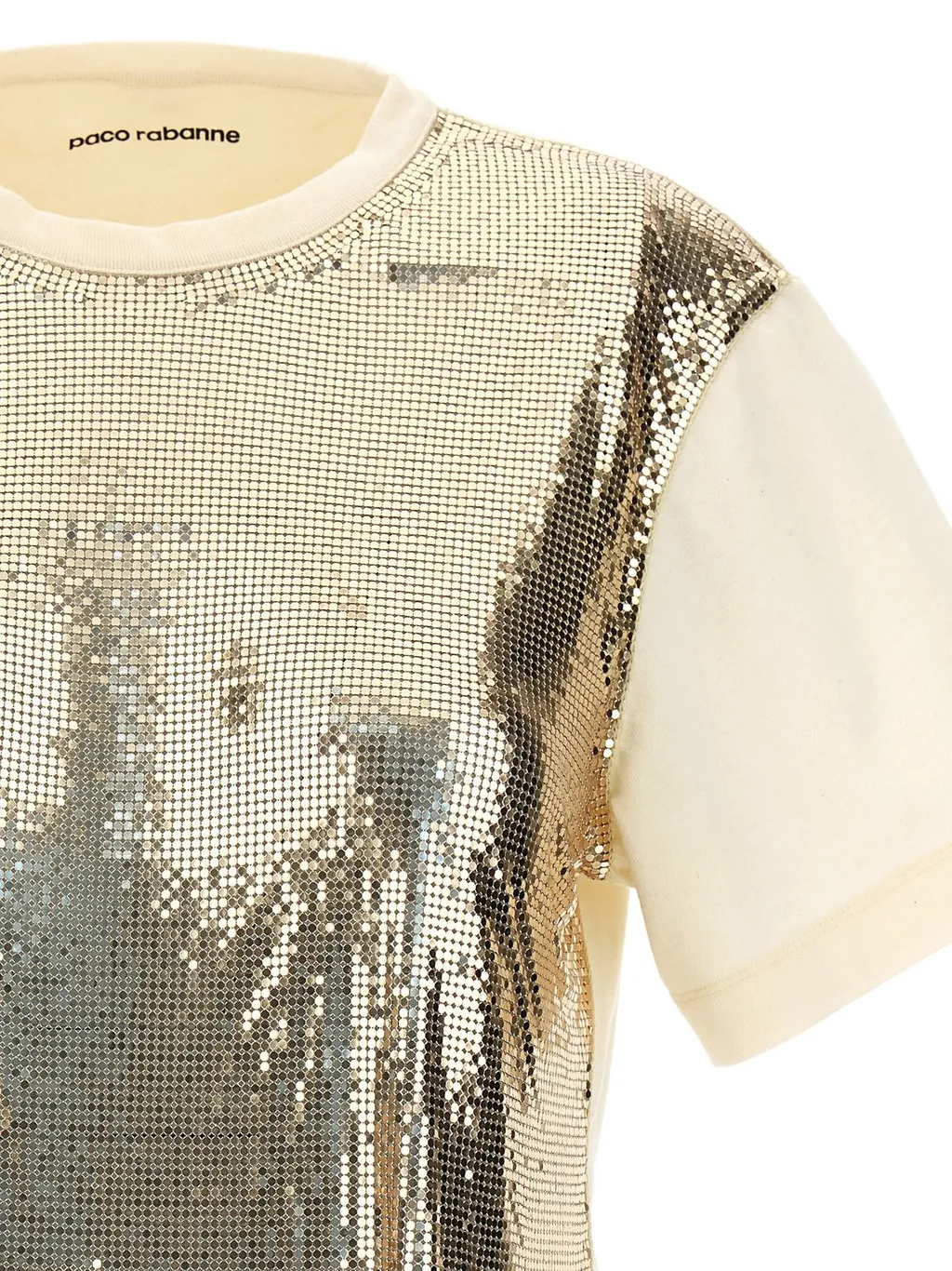 Paco Rabanne Chainmail Effect Cropped T-Shirt