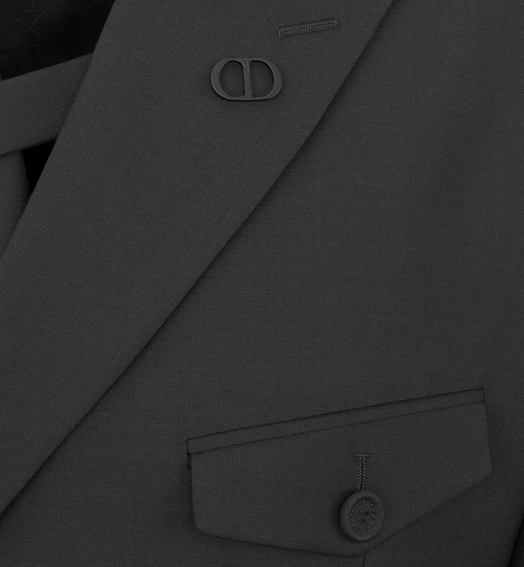 Double-Breasted Jacket With Buttoned Strap