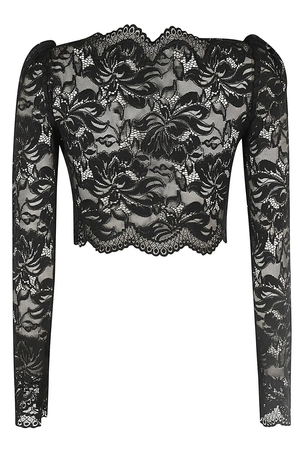Paco Rabanne Long Sleeved Cropped Laced Top