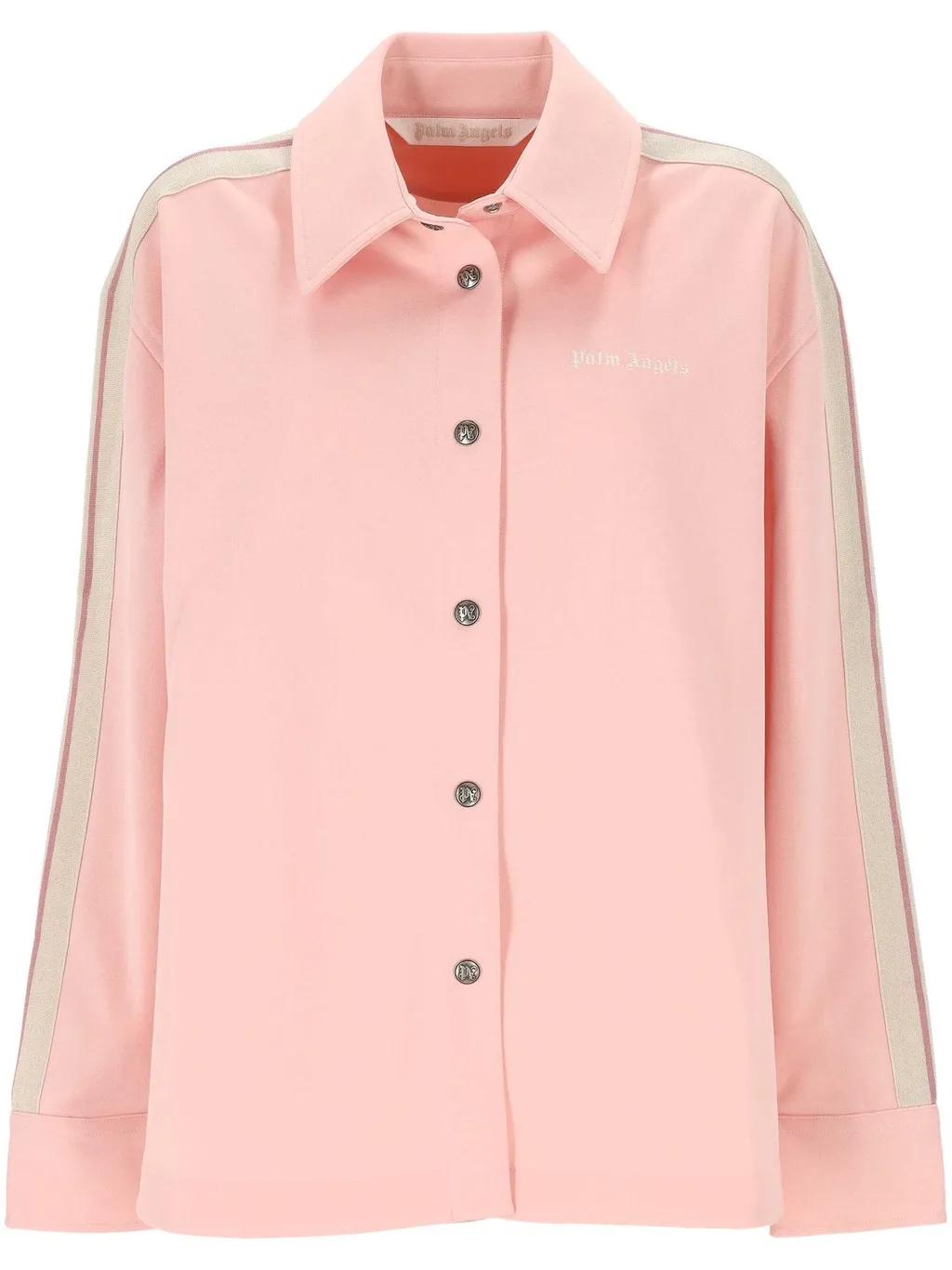 Palm Angels Logo Printed Stripe Detailed Shirt