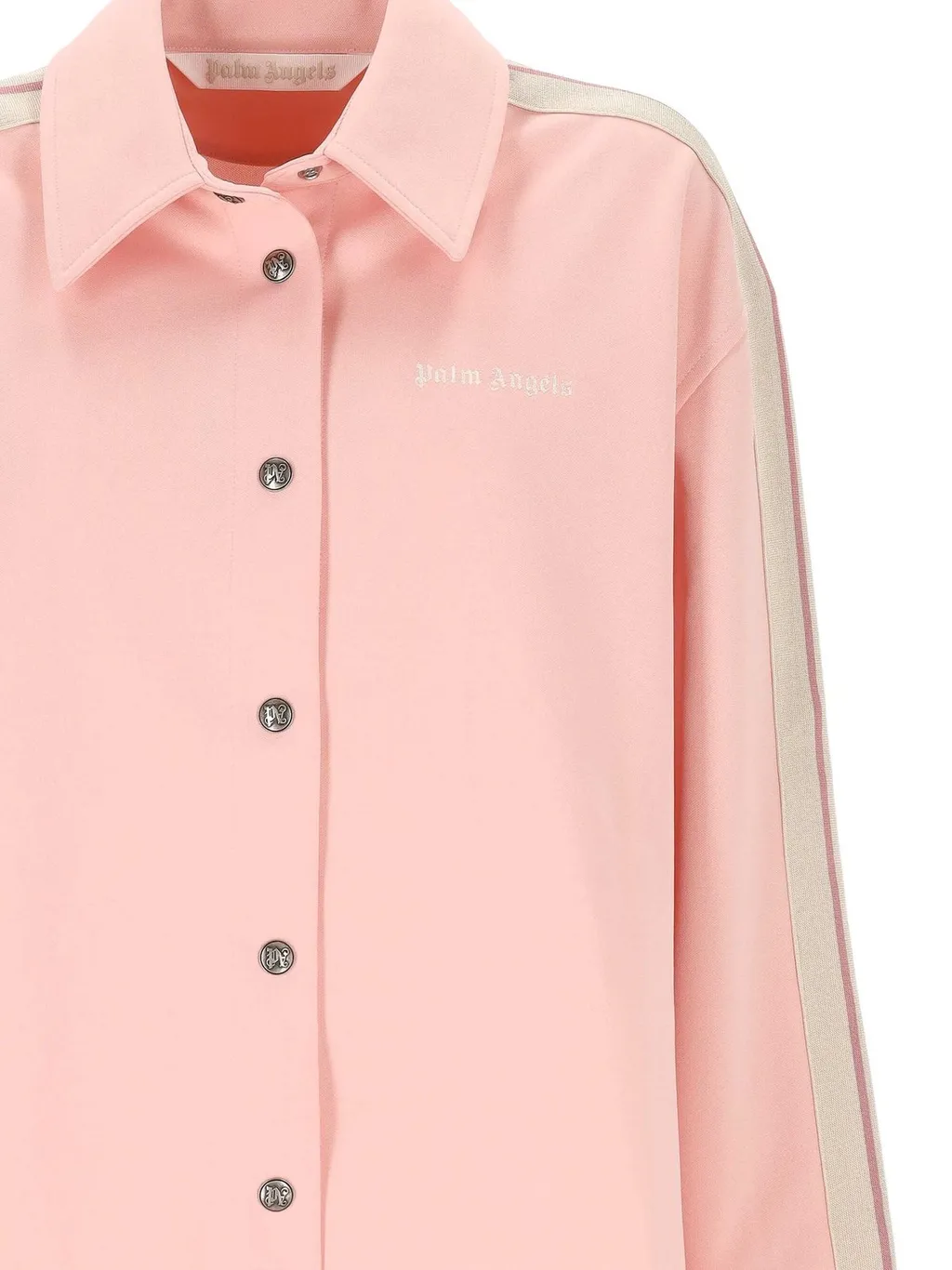 Palm Angels Logo Printed Stripe Detailed Shirt