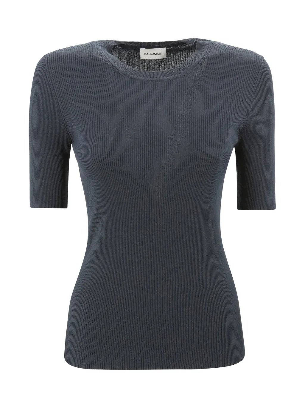 P.A.R.O.S.H. Short-Sleeved Crewneck Knitted Top