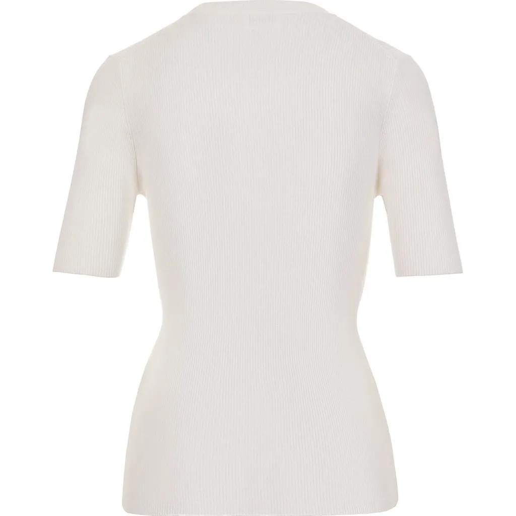 P.A.R.O.S.H. Short-Sleeved Crewneck Knitted Top
