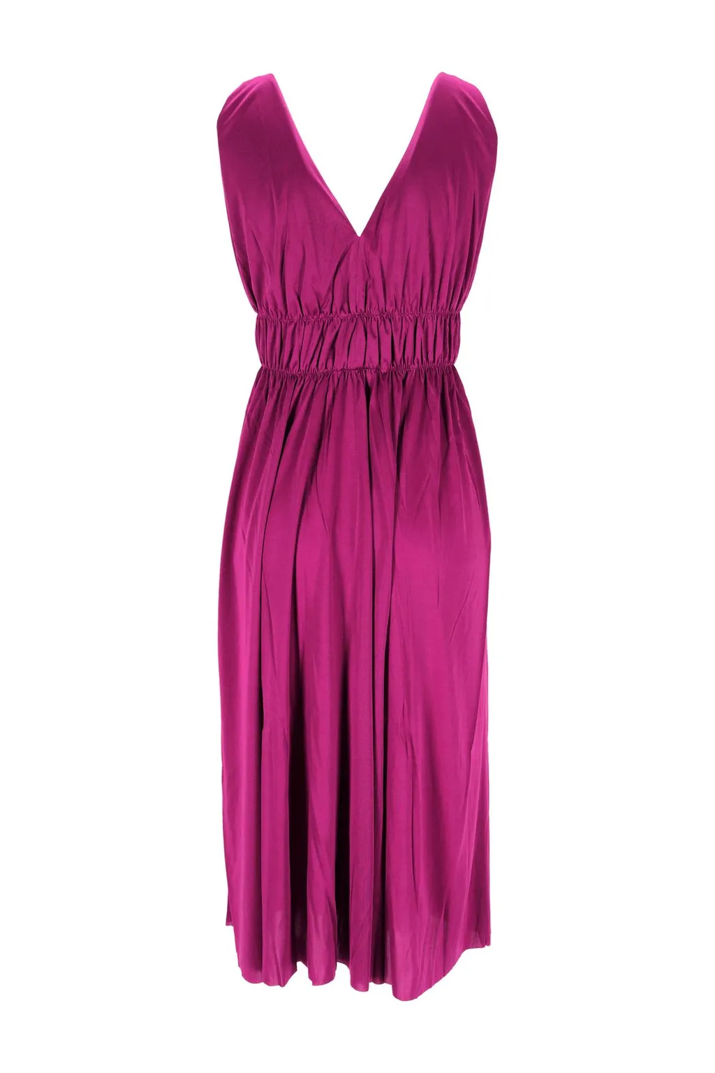 P.A.R.O.S.H. V-Neck Midi Jersey Dress