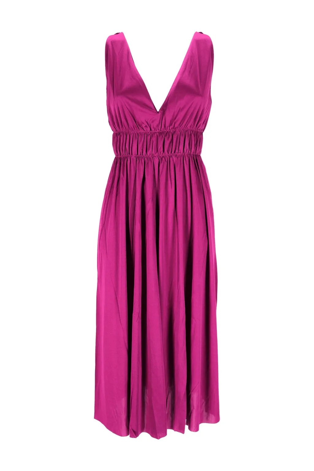 P.A.R.O.S.H. V-Neck Midi Jersey Dress