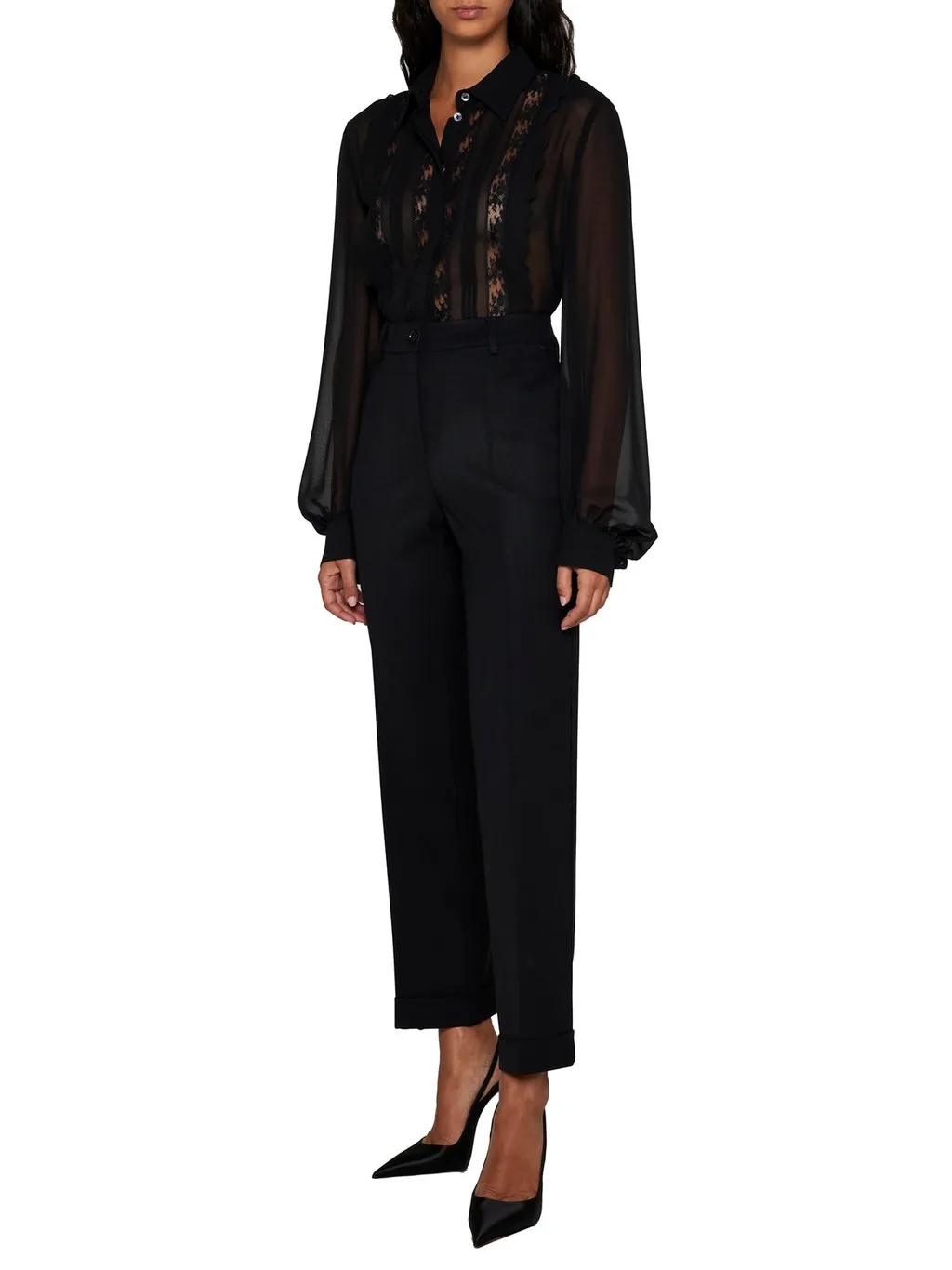 P.A.R.O.S.H. Lace-Detailed Long-Sleeved Shirt