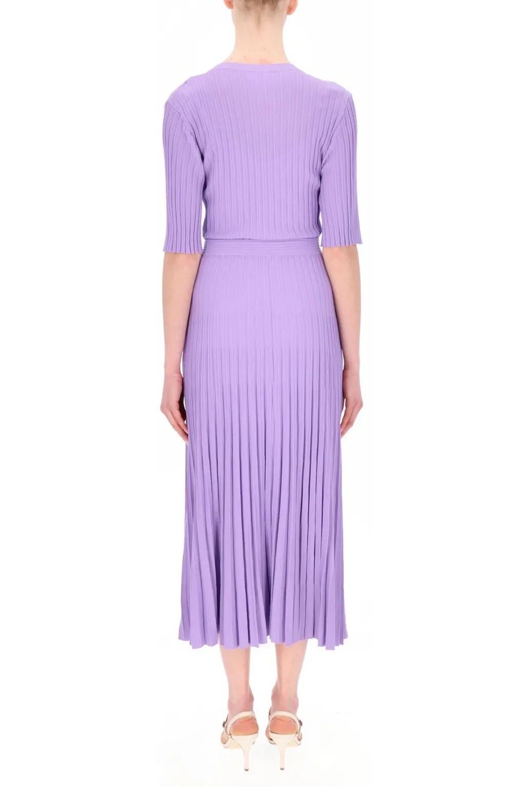 P.A.R.O.S.H. V-Neck Pleated Midi Dress