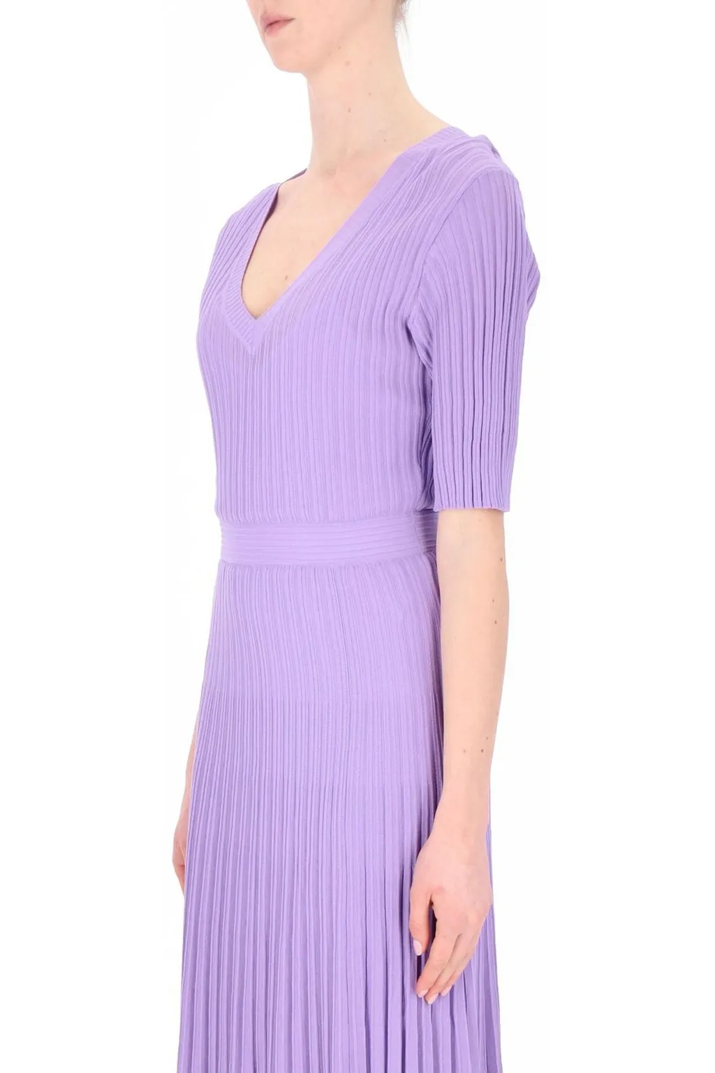P.A.R.O.S.H. V-Neck Pleated Midi Dress