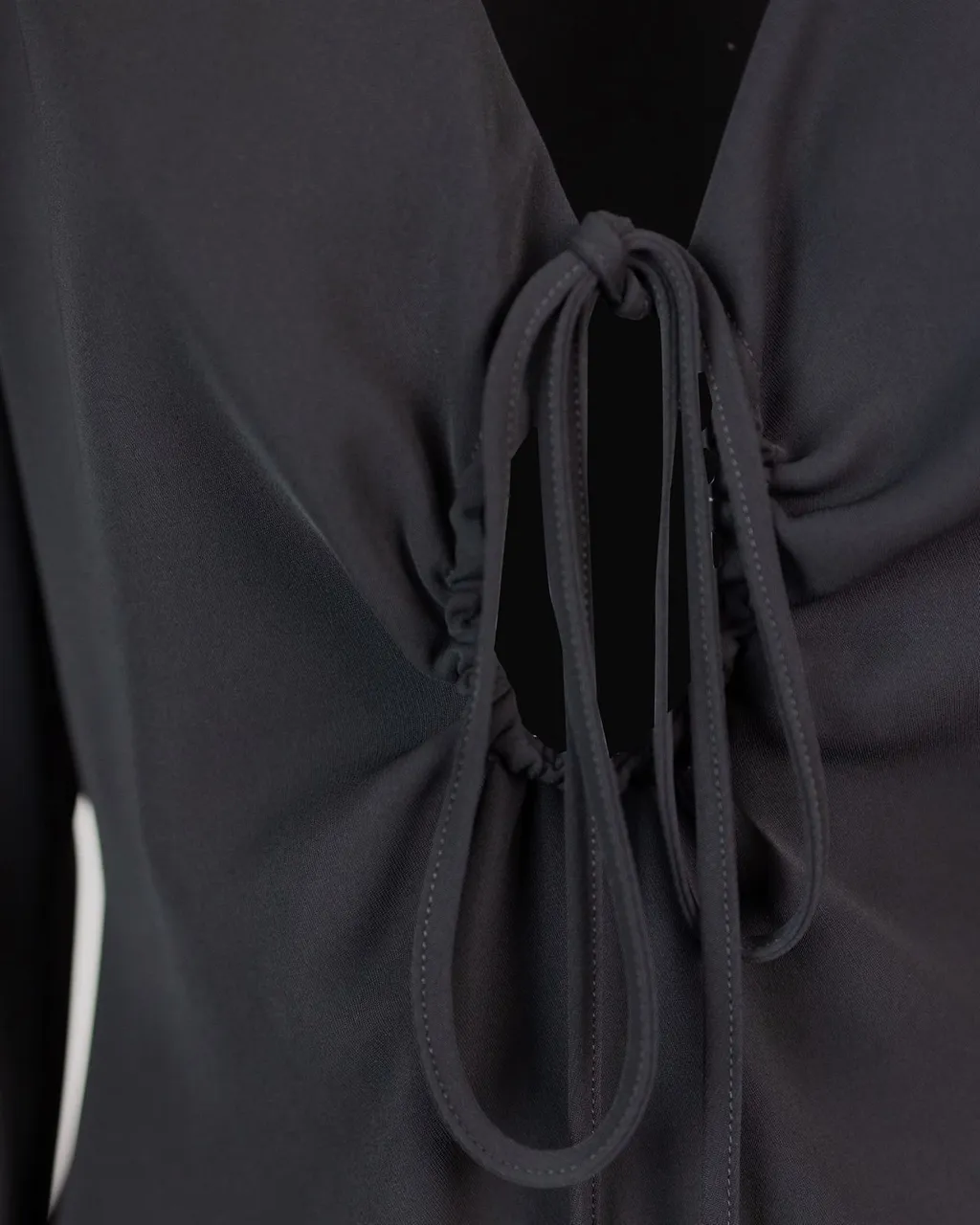 P.A.R.O.S.H. Abito Long-Sleeved V-Neck Keyhole Dress