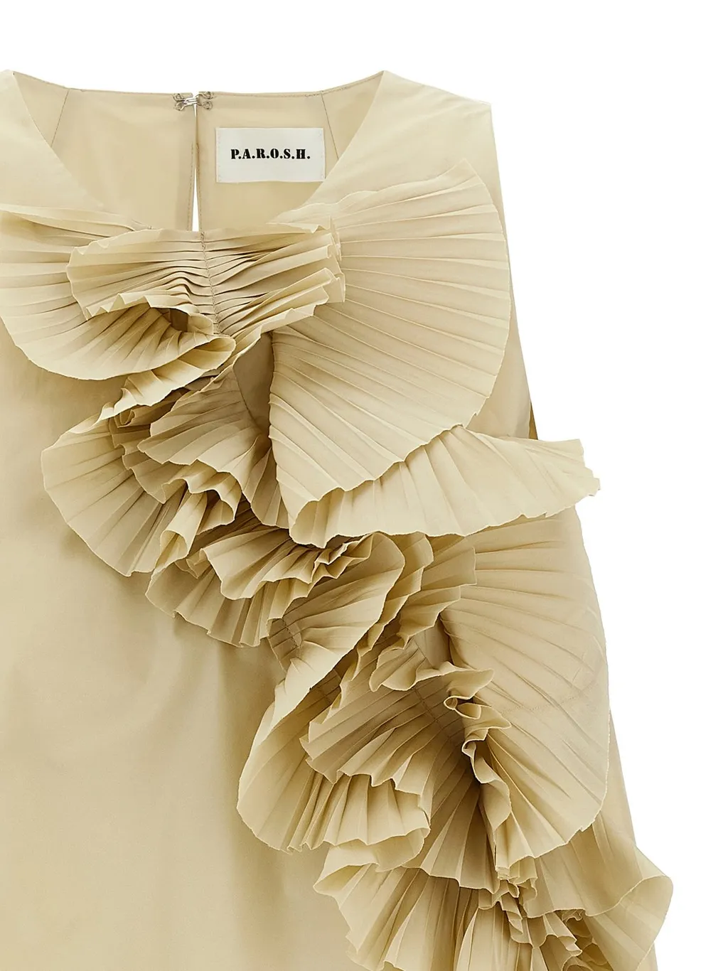 P.A.R.O.S.H. Pimpy Pleated Detail Sleeveless Top