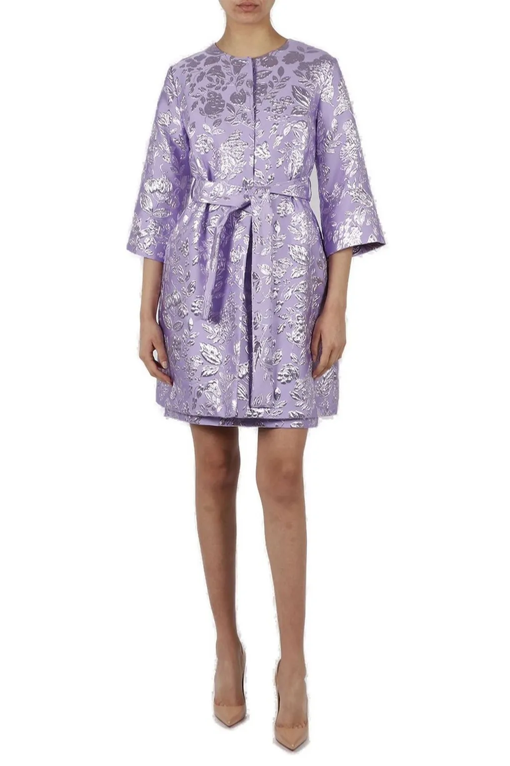 P.A.R.O.S.H. Phillys Jacquard Belted Coat