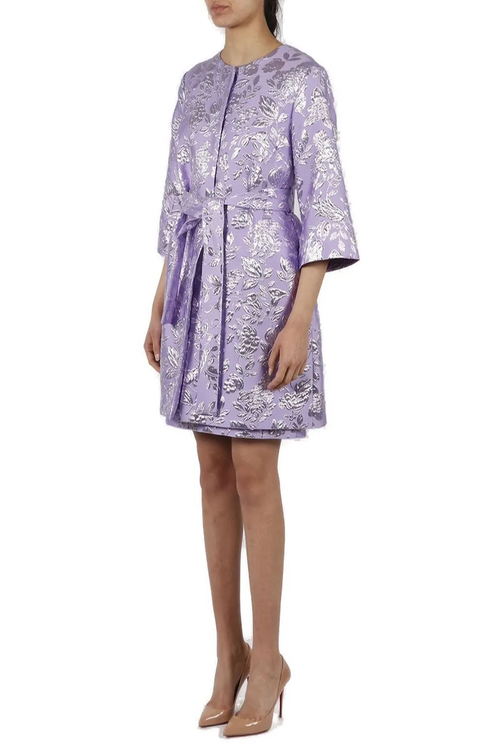 P.A.R.O.S.H. Phillys Jacquard Belted Coat
