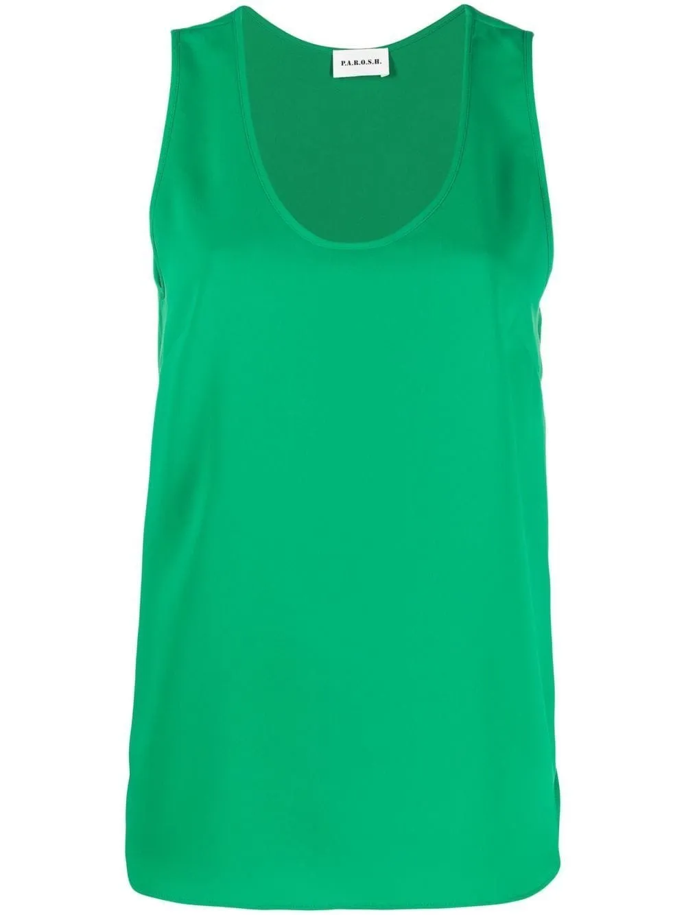 P.A.R.O.S.H. Crewneck Sleeveless Satin Blouse