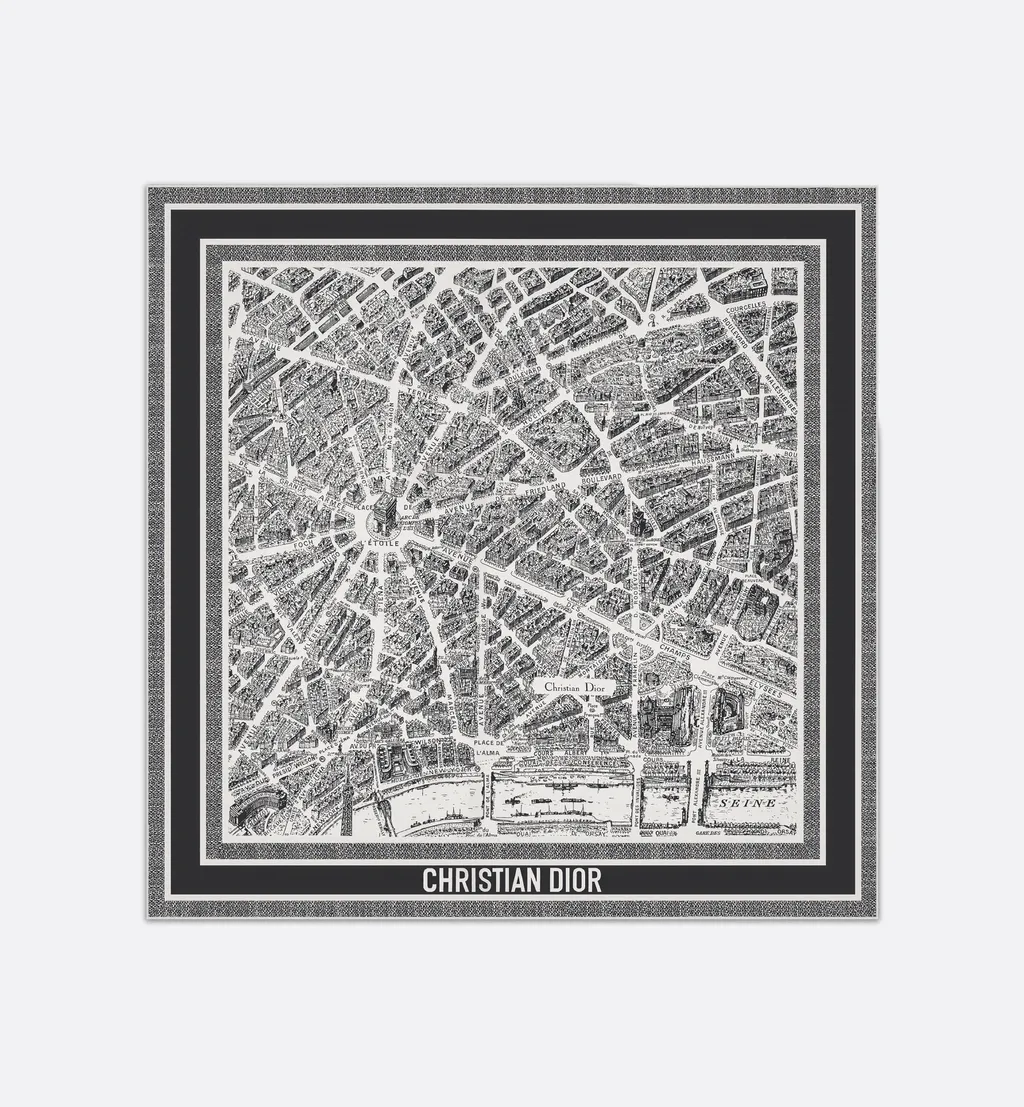 Plan De Paris 90 Square Scarf