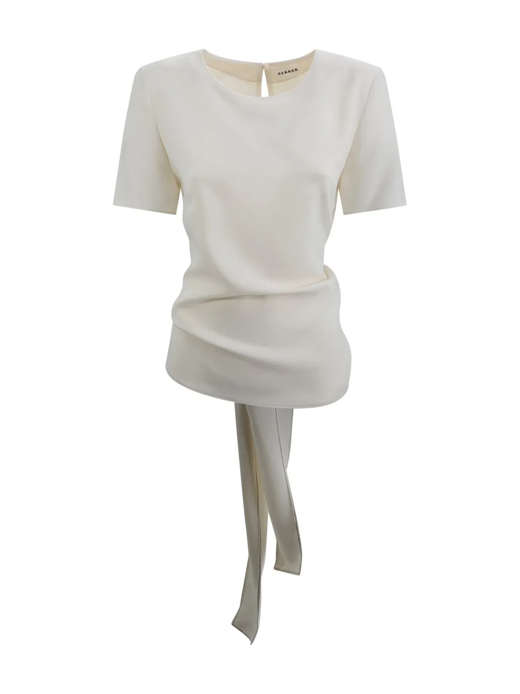P.A.R.O.S.H. Tie Detailed Crewneck Blouse