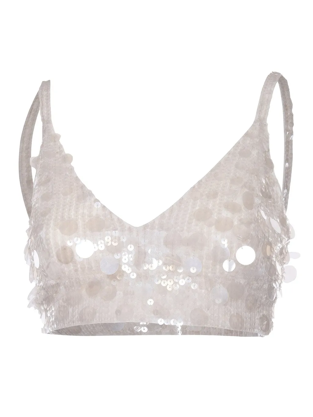P.A.R.O.S.H. Sequin Embellished Cropped Top