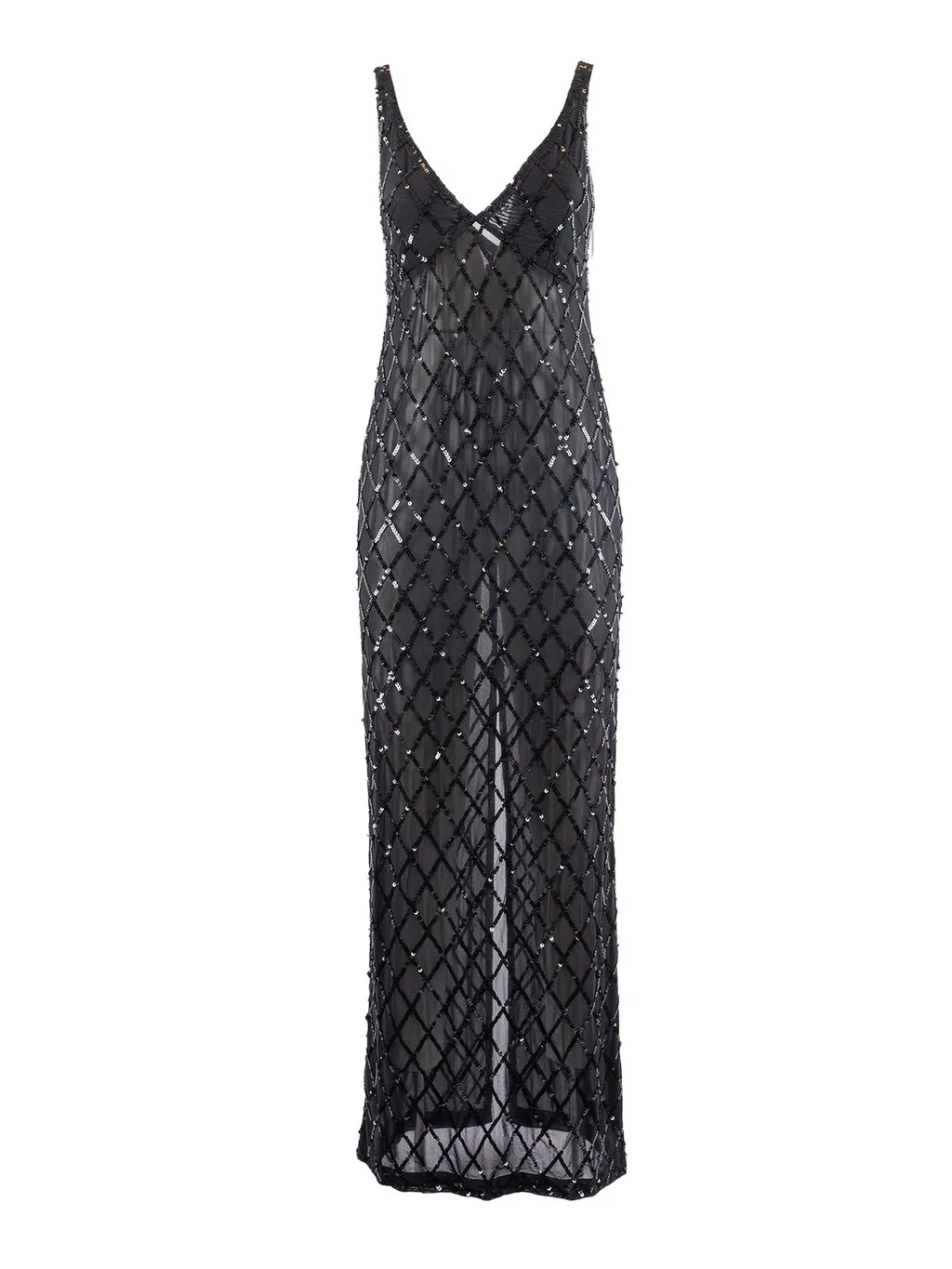P.A.R.O.S.H. V-Neck Embroidered Maxi Dress