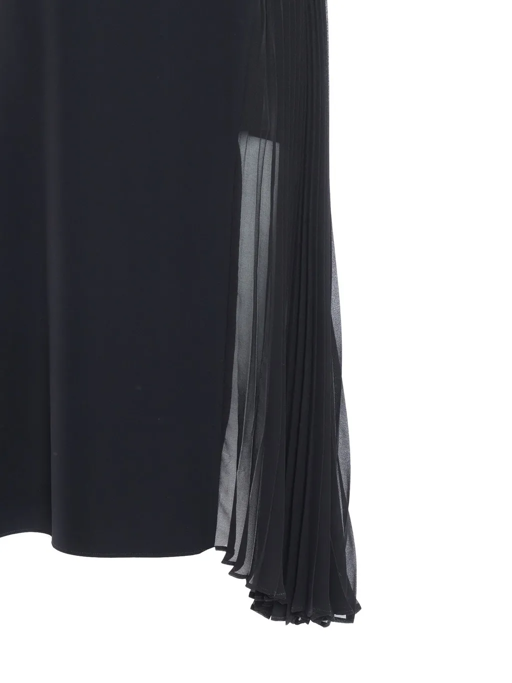 P.A.R.O.S.H. Pleated Sheer Detailed Sleeveless Dress