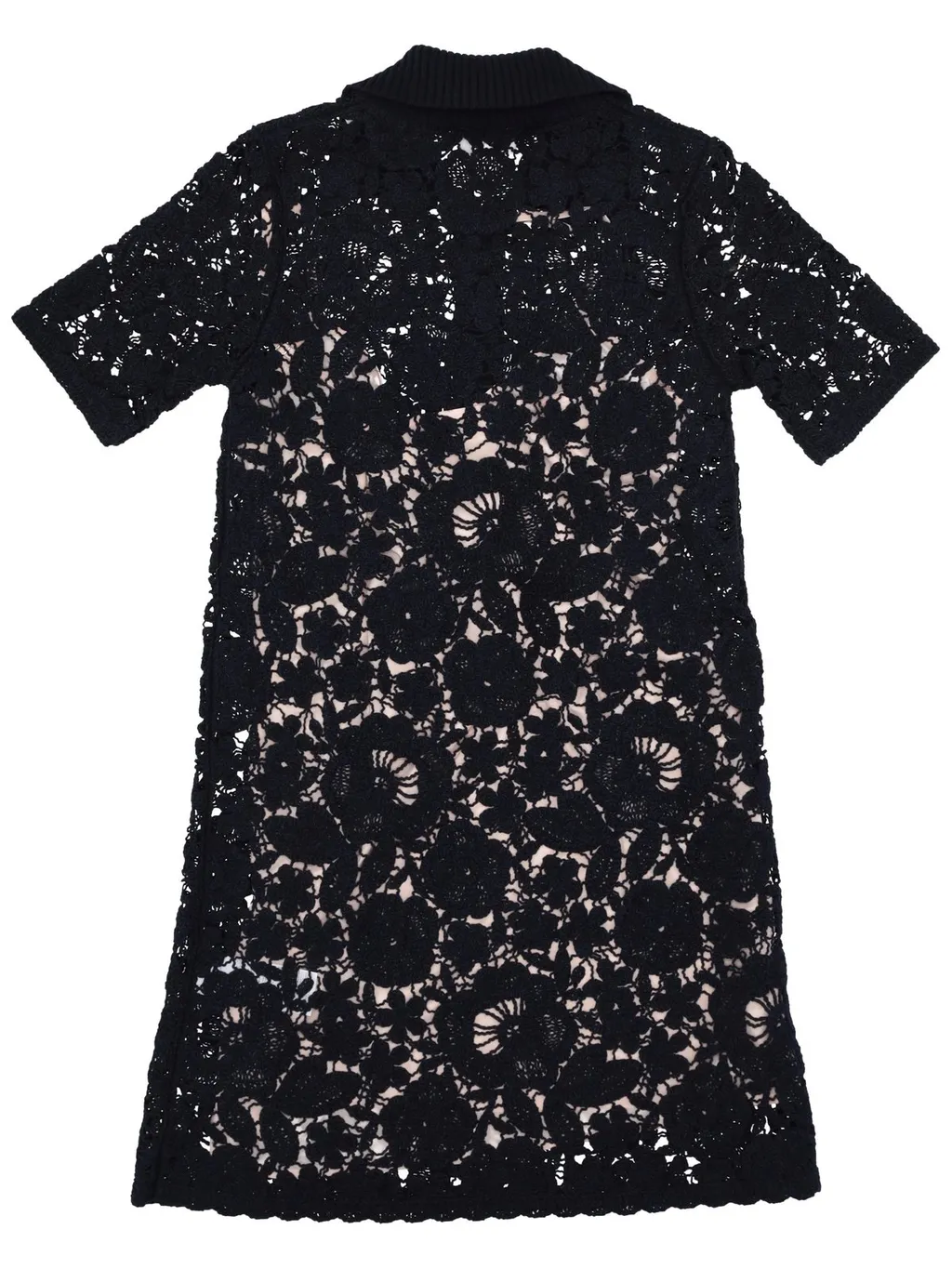 P.A.R.O.S.H. Lace Detailed Collared Shirt Dress