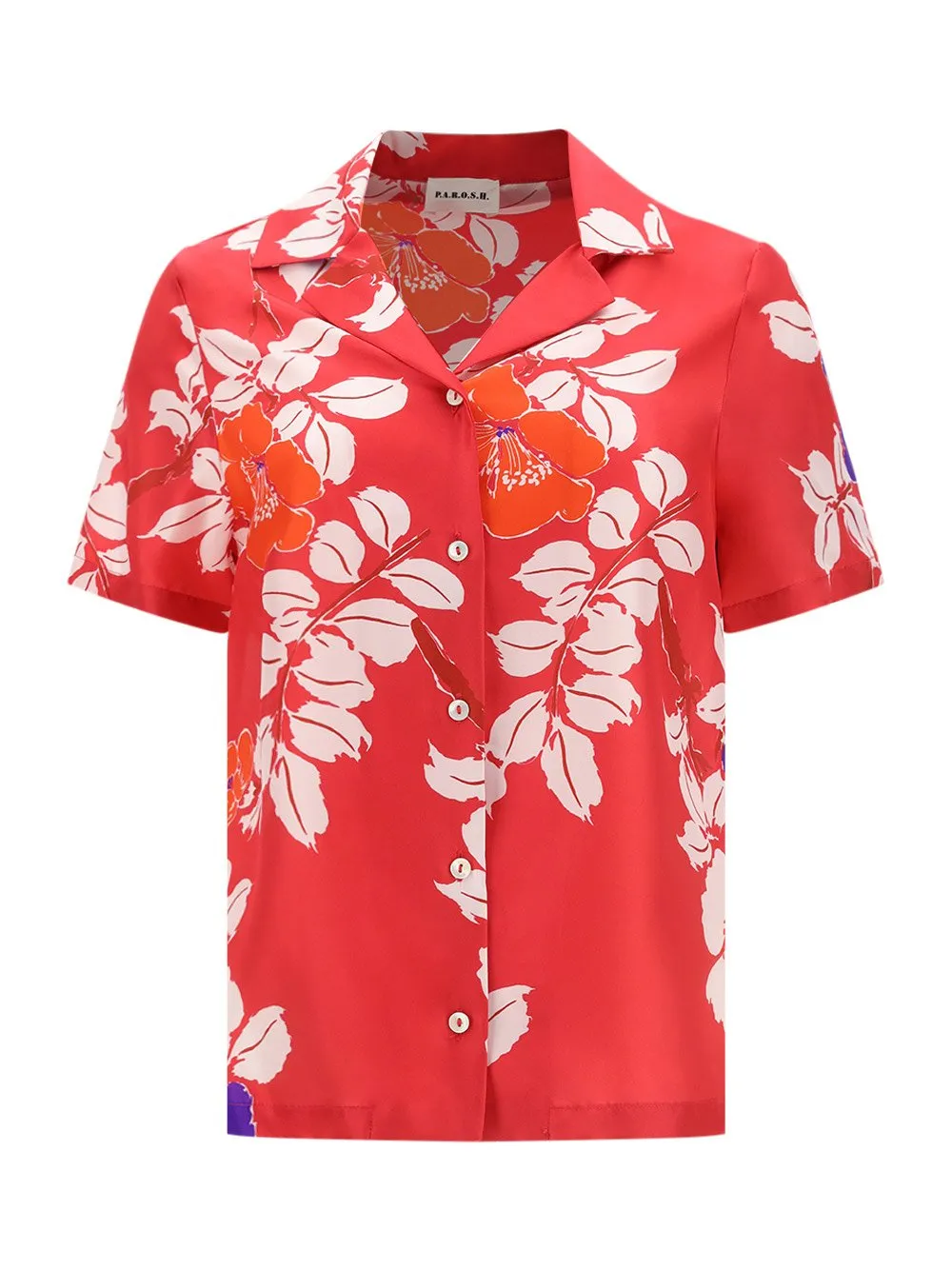 P.A.R.O.S.H. Floral Print Short-Sleeved Shirt