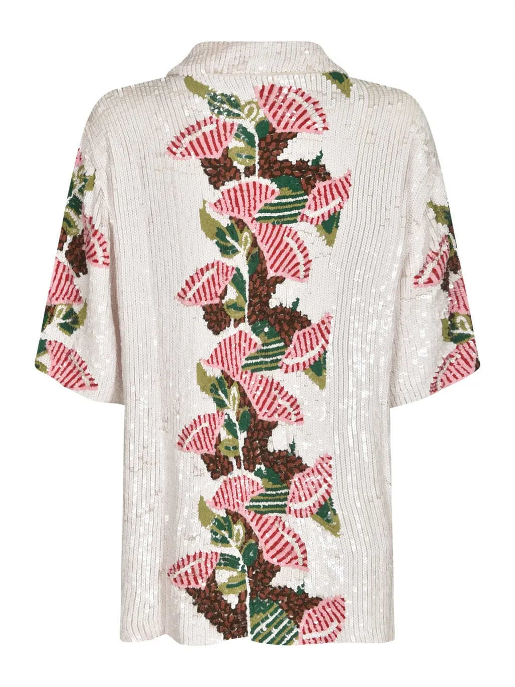 P.A.R.O.S.H. Graphic Sequin Embellished Short-Sleeve Shirt