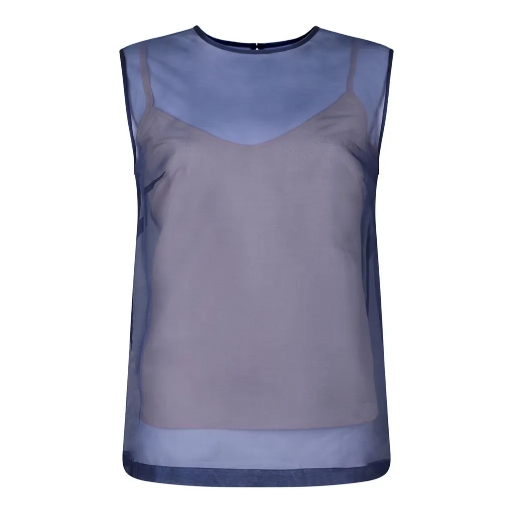 P.A.R.O.S.H. Semi-Sheer Sleeveless Top