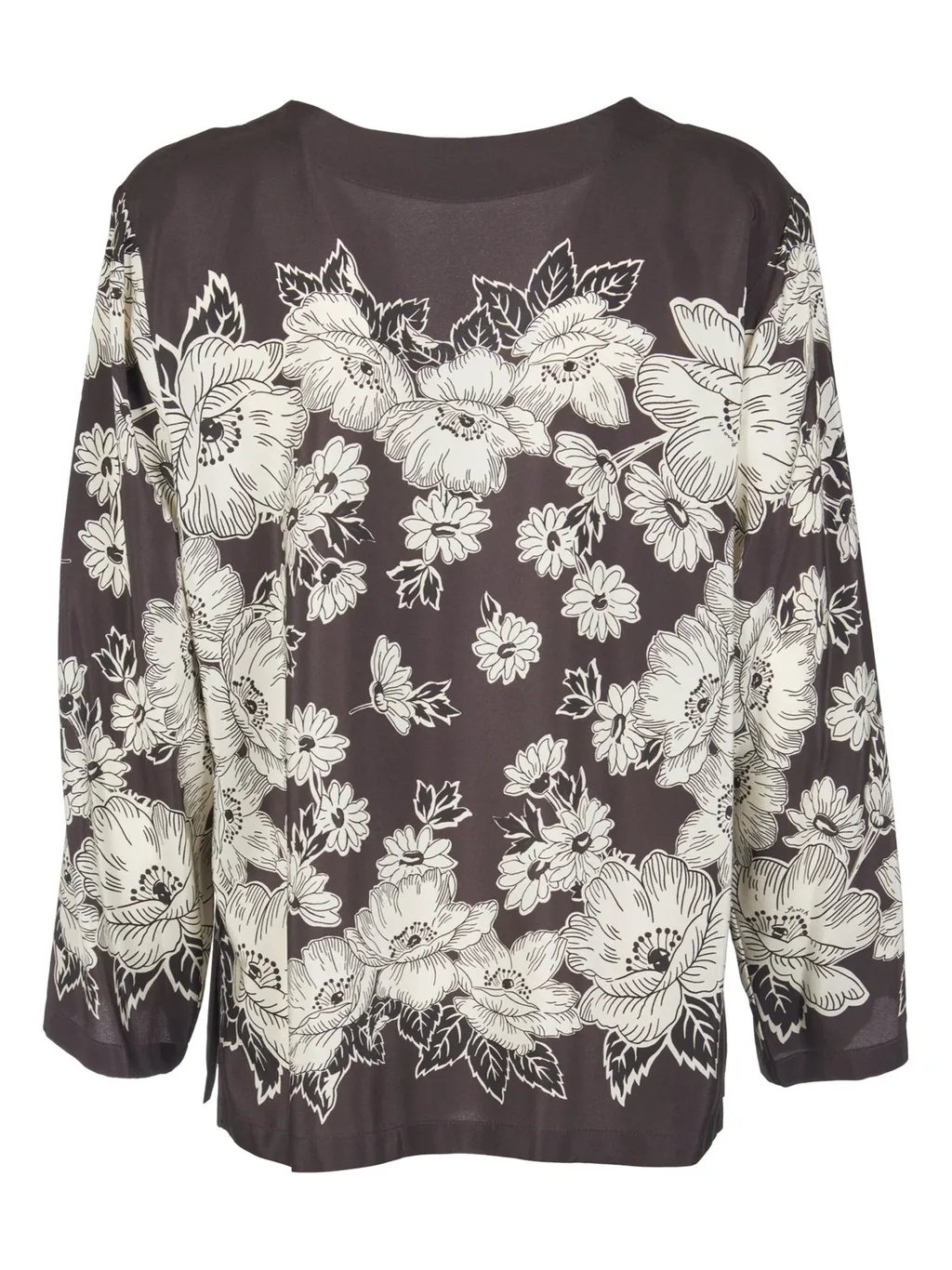 P.A.R.O.S.H. Floral Print V-Neck Blouse