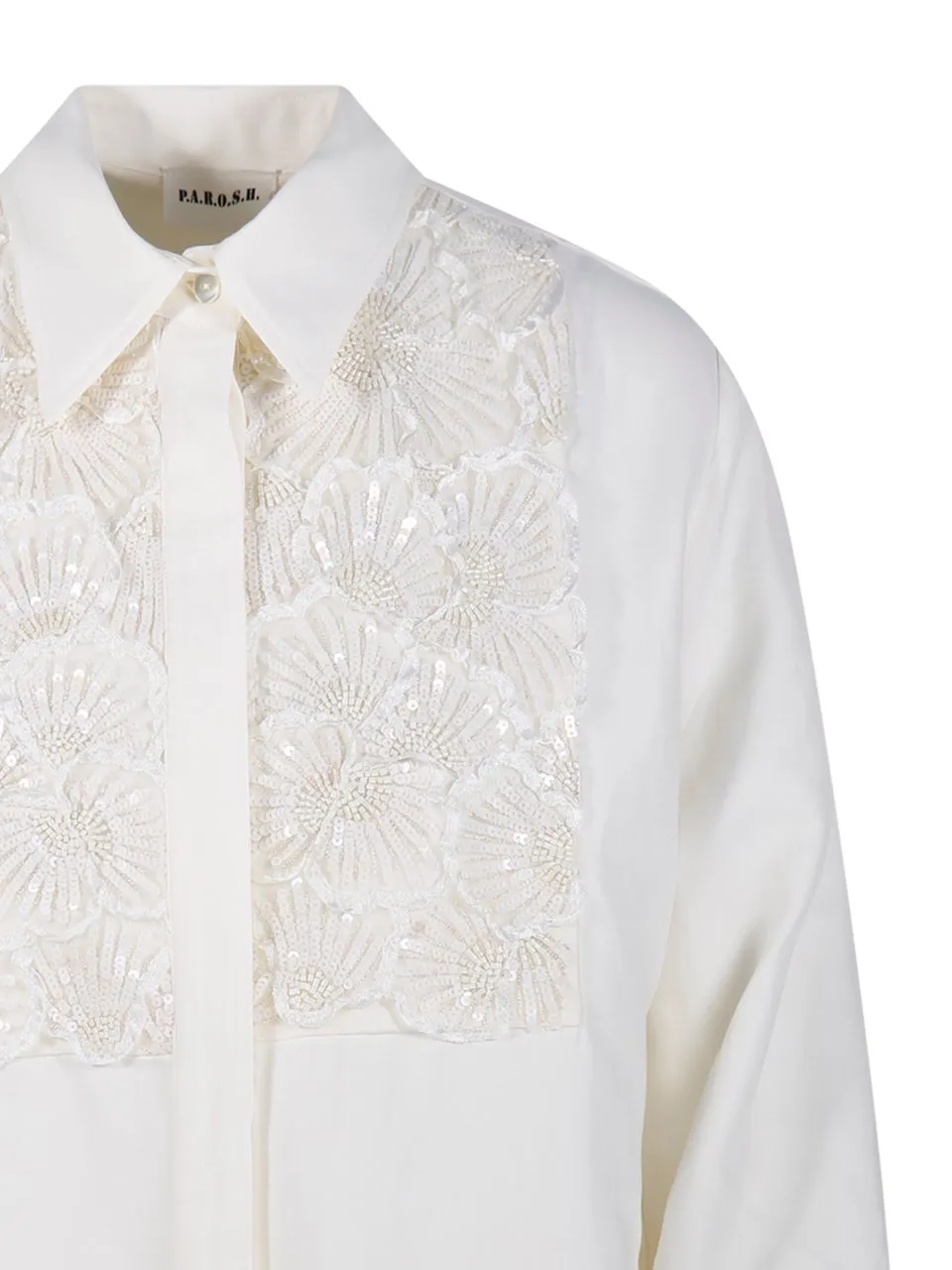 P.A.R.O.S.H. Sequin Embellished Long-Sleeved Shirt