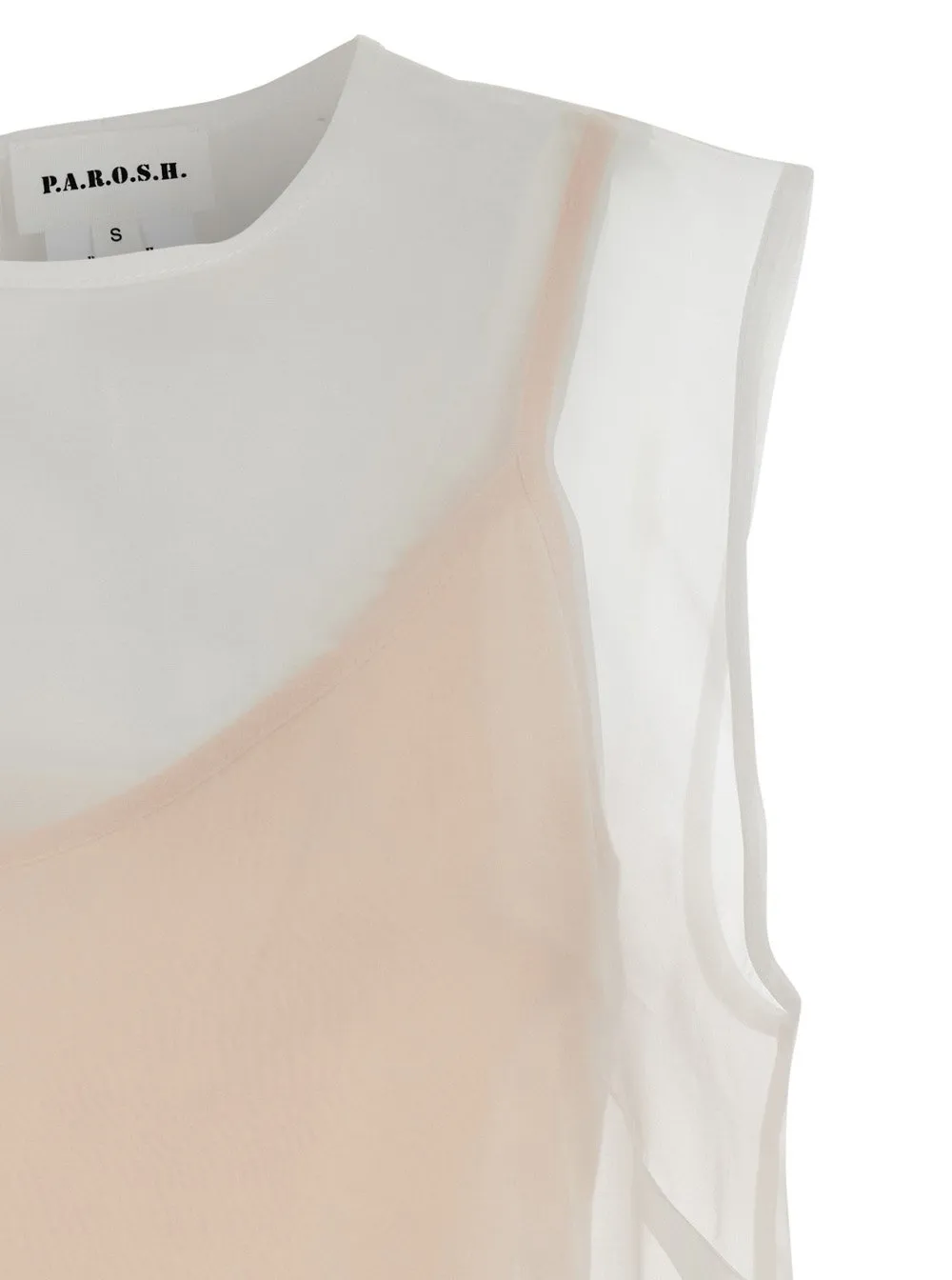 P.A.R.O.S.H. Semi-Sheer Sleeveless Top