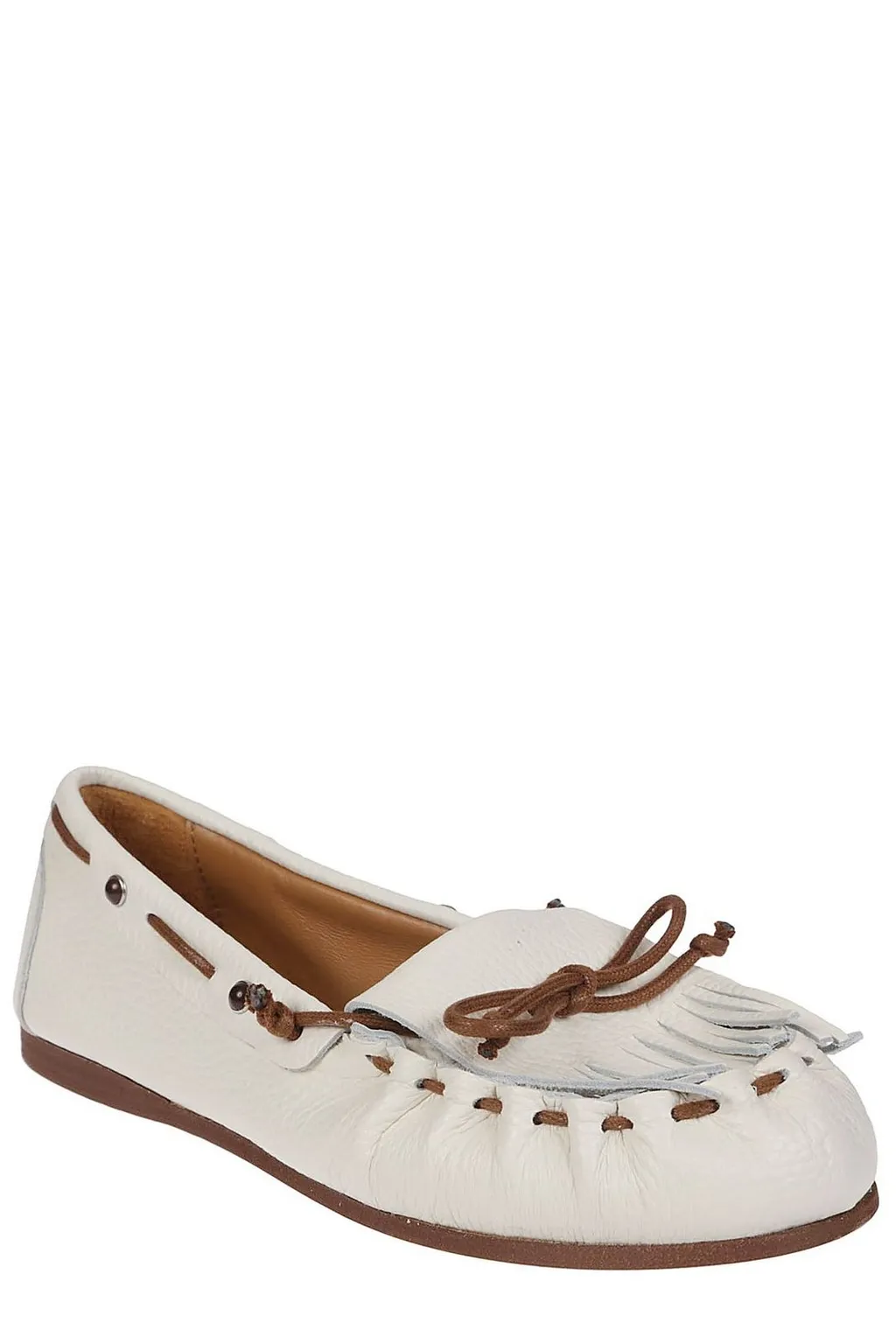 P.A.R.O.S.H. Bow Detailed Fringed Loafers