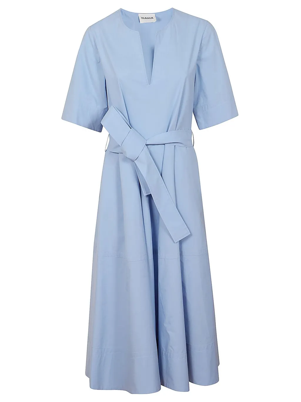 P.A.R.O.S.H. V-Neck Tied-Waist Midi Dress