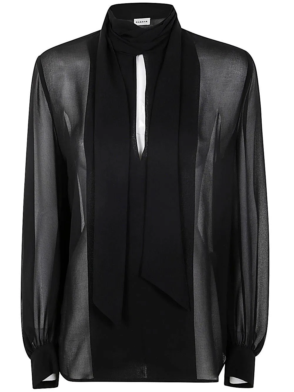 P.A.R.O.S.H. Pussy Bow Collar Long-Sleeved Shirt