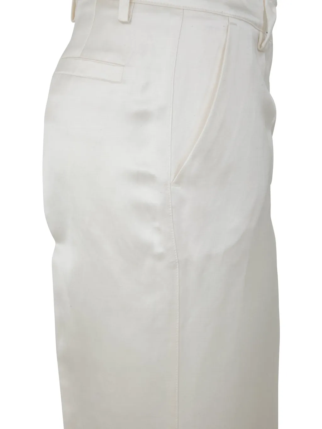 P.A.R.O.S.H. Pressed Crease Satin Wide Leg Trousers