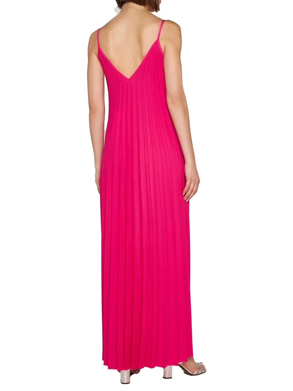 P.A.R.O.S.H. V-Neck Palmer Pleated Maxi Dress