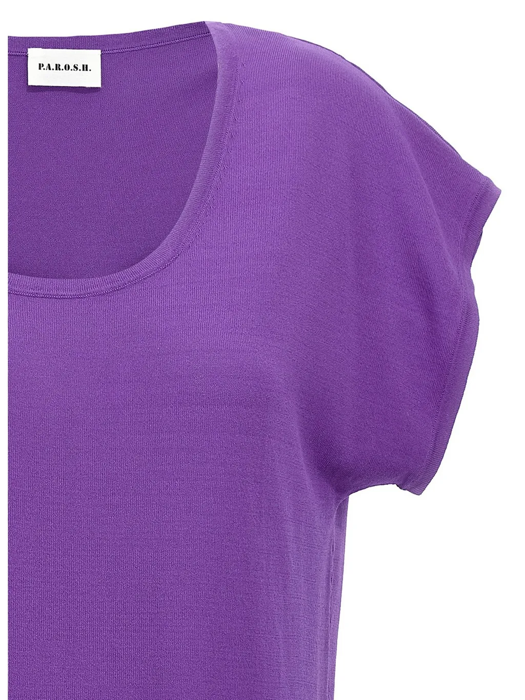 P.A.R.O.S.H. U-Neck Straight Hem T-Shirt