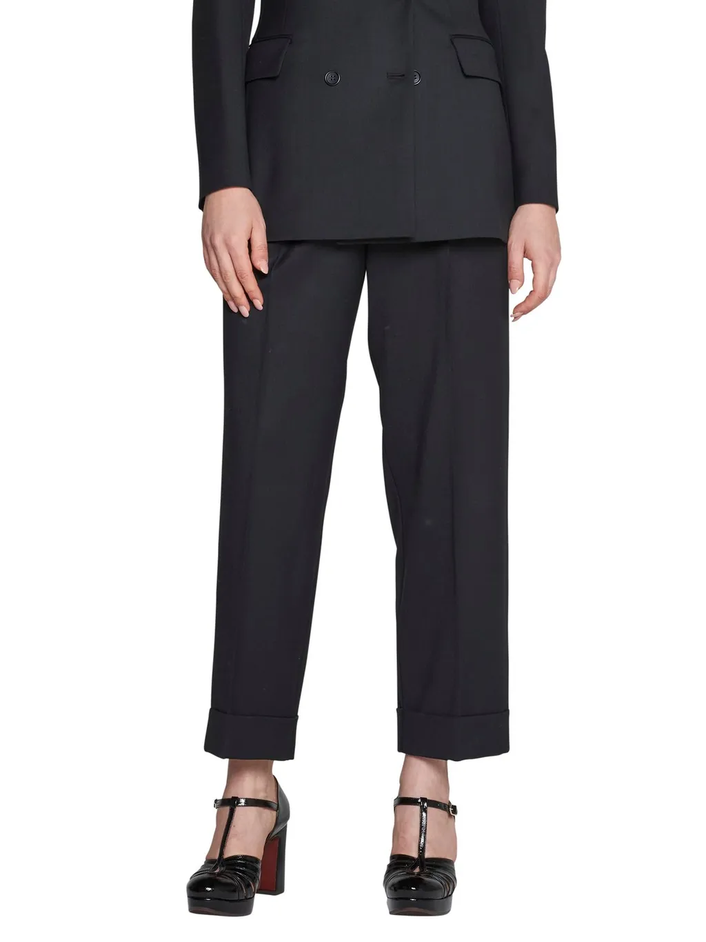 P.A.R.O.S.H. Paperbag Waist Straight Leg Trousers