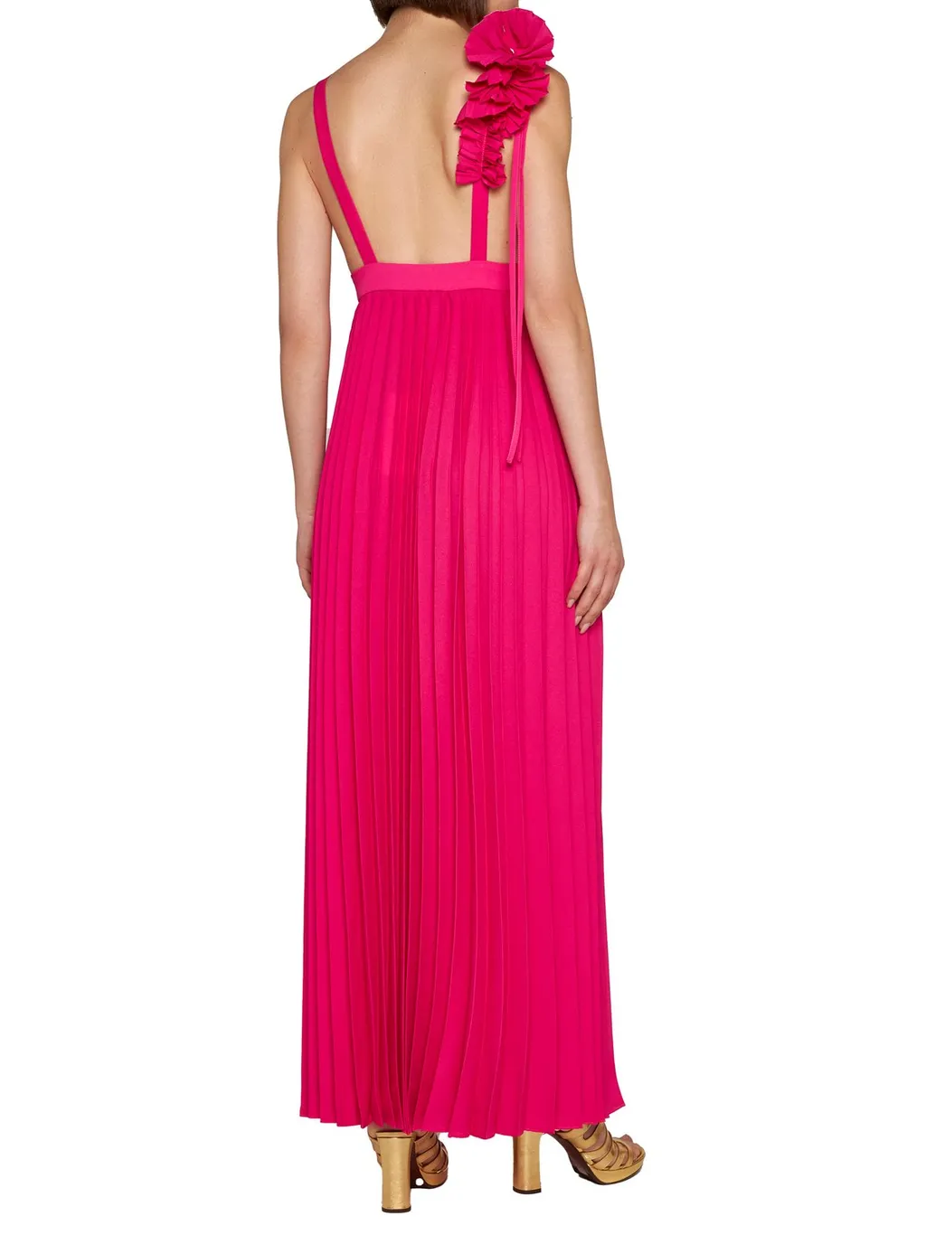 P.A.R.O.S.H. Floral Embellished Sleeveless Flared Dress