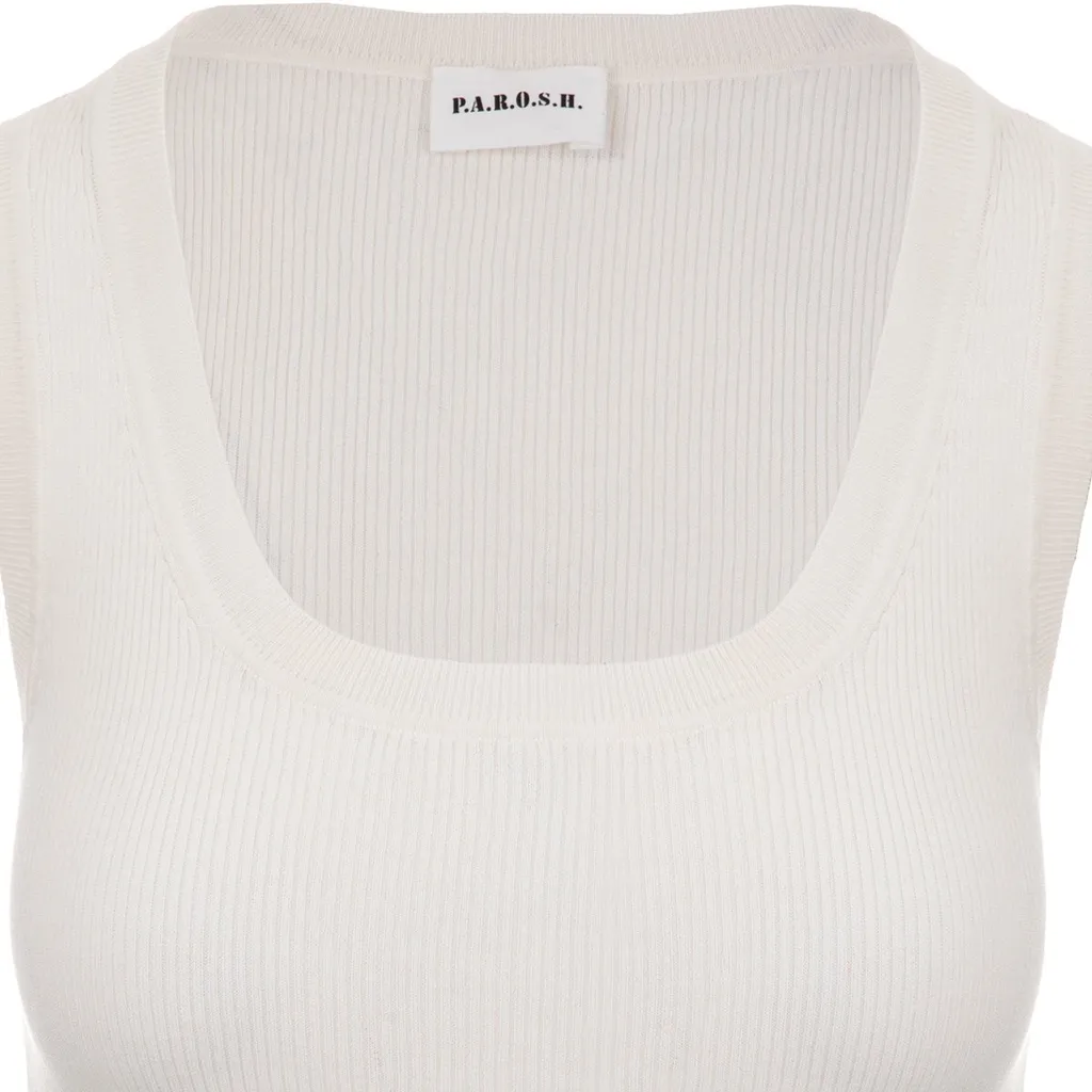 P.A.R.O.S.H. Scoop Neck Fine Ribbed Top