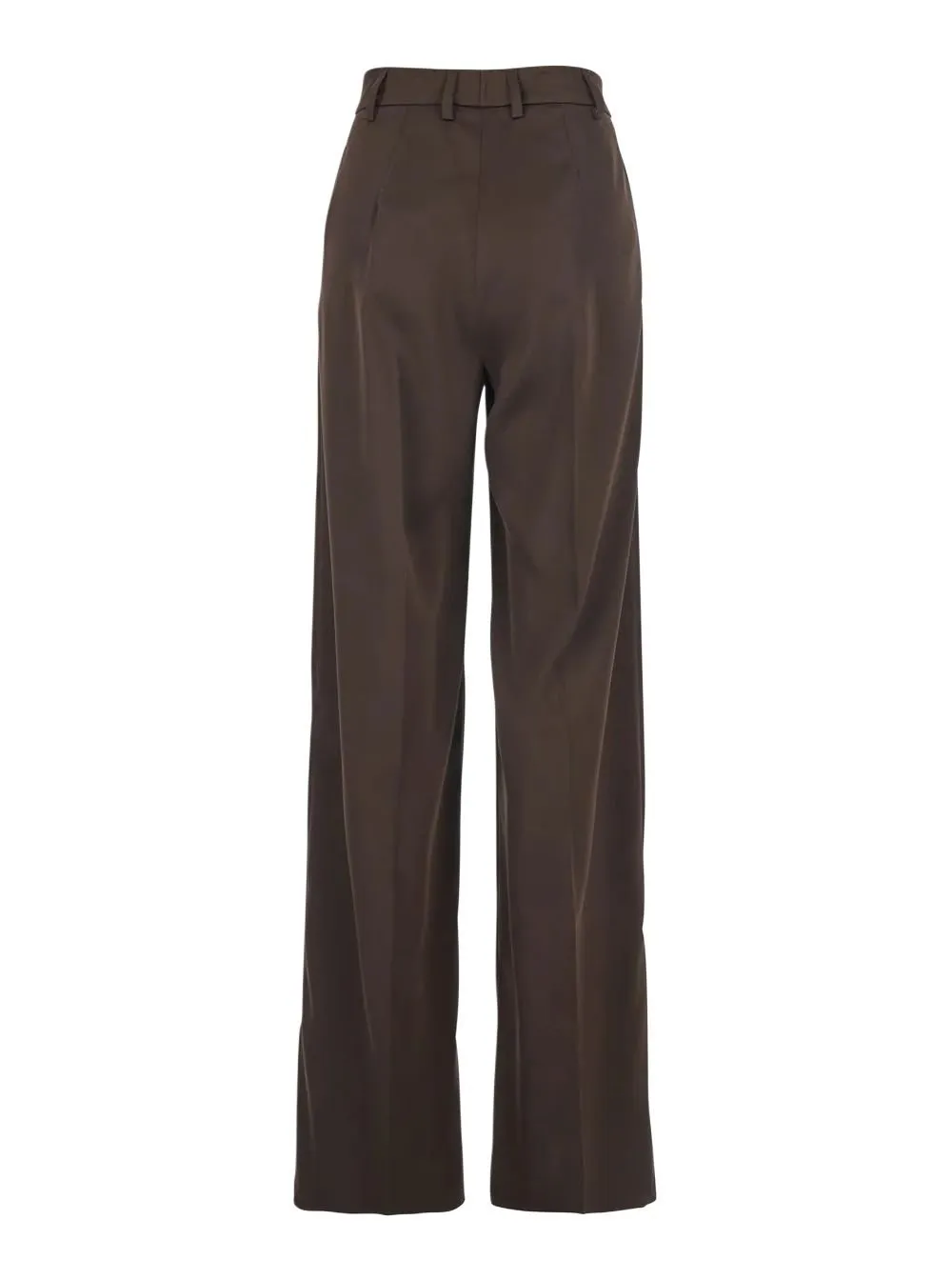 Plain High-Waist Pleated Pants