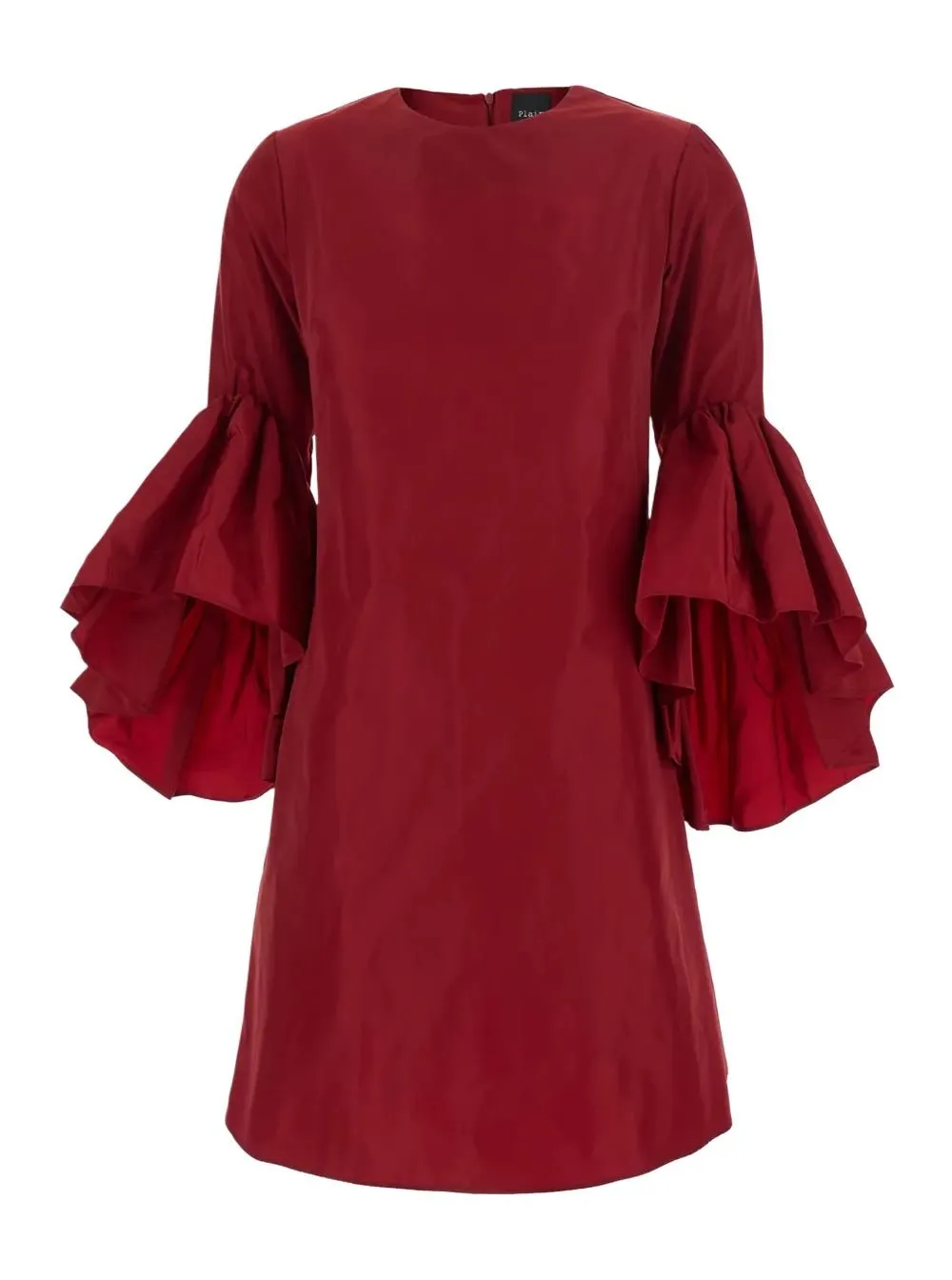 Plain Draped Flared-Sleeve Dress