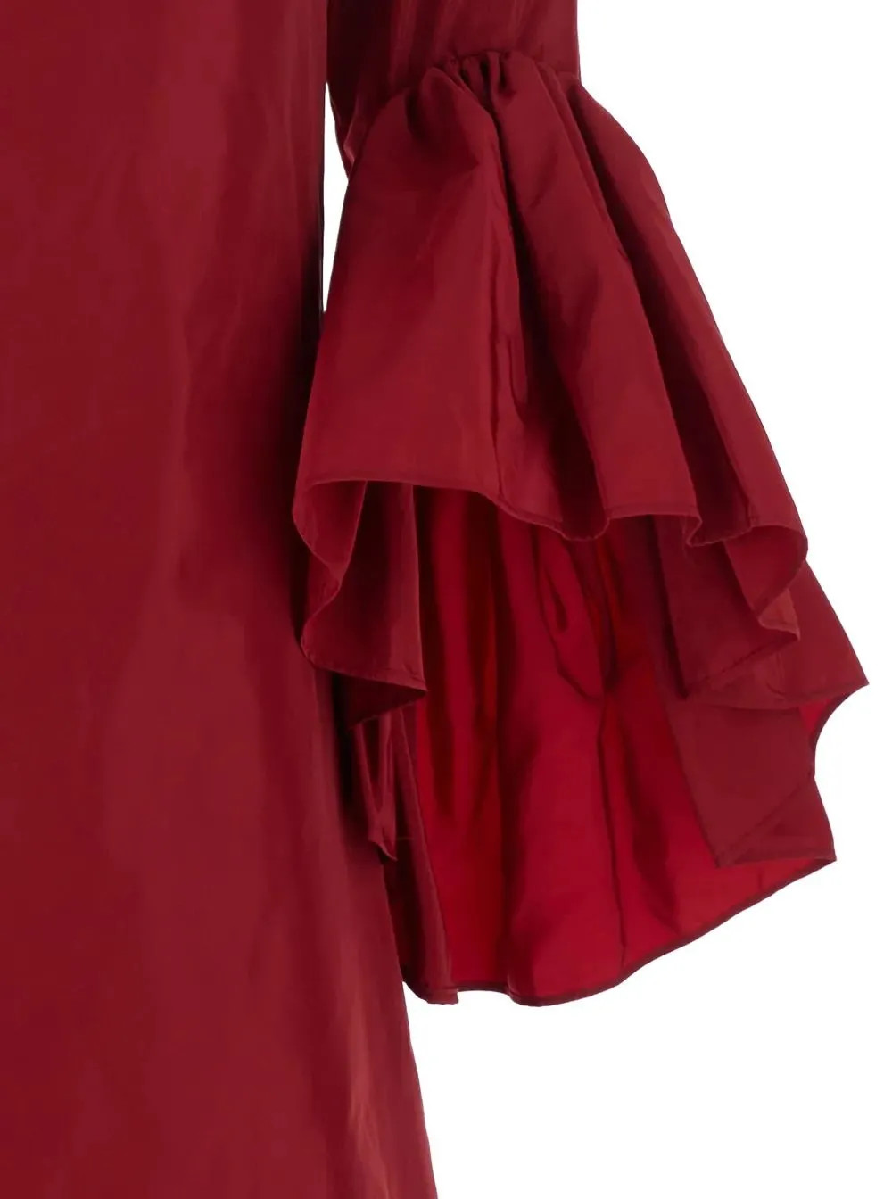 Plain Draped Flared-Sleeve Dress