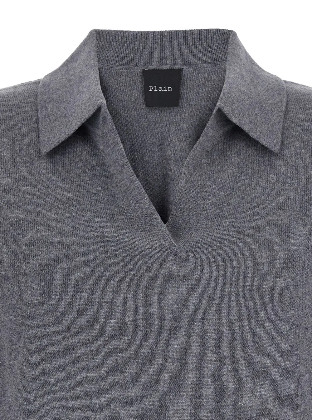 Plain Polo Collar Cashmere Knitwear