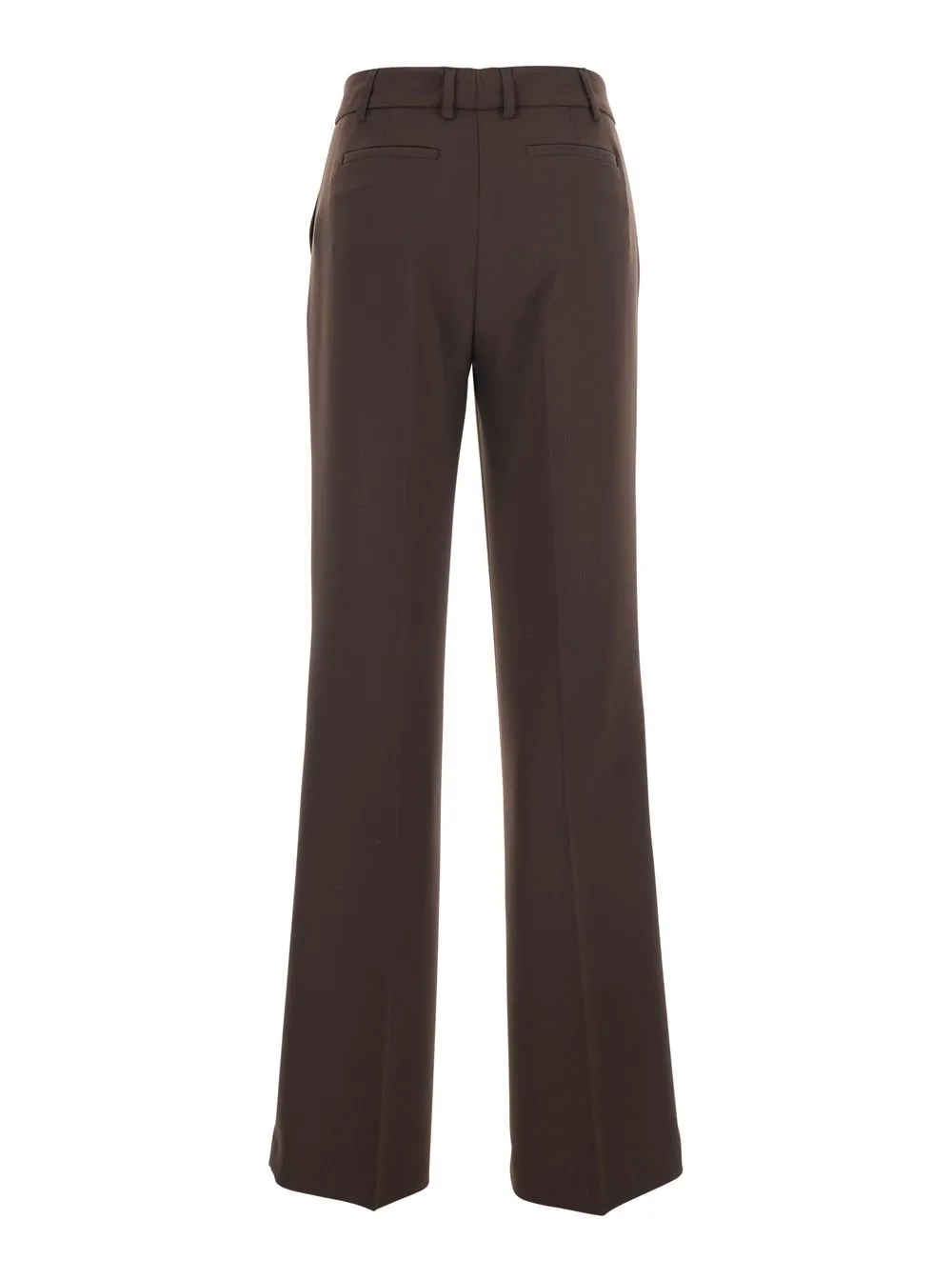 Plain Belted Straight-Leg Pants