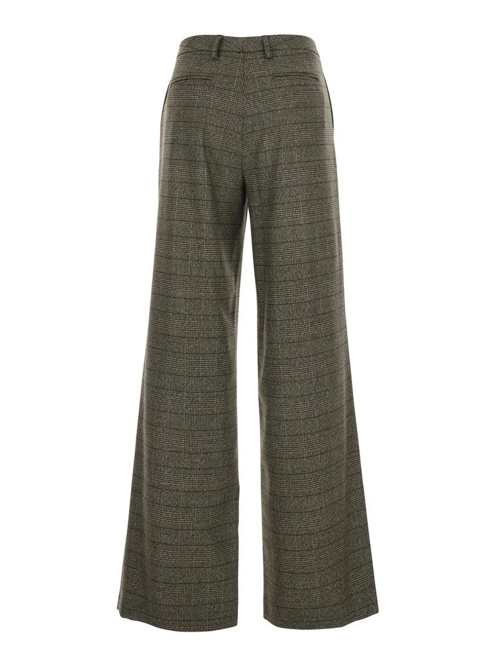 Plain Striped Motif Wool Pants